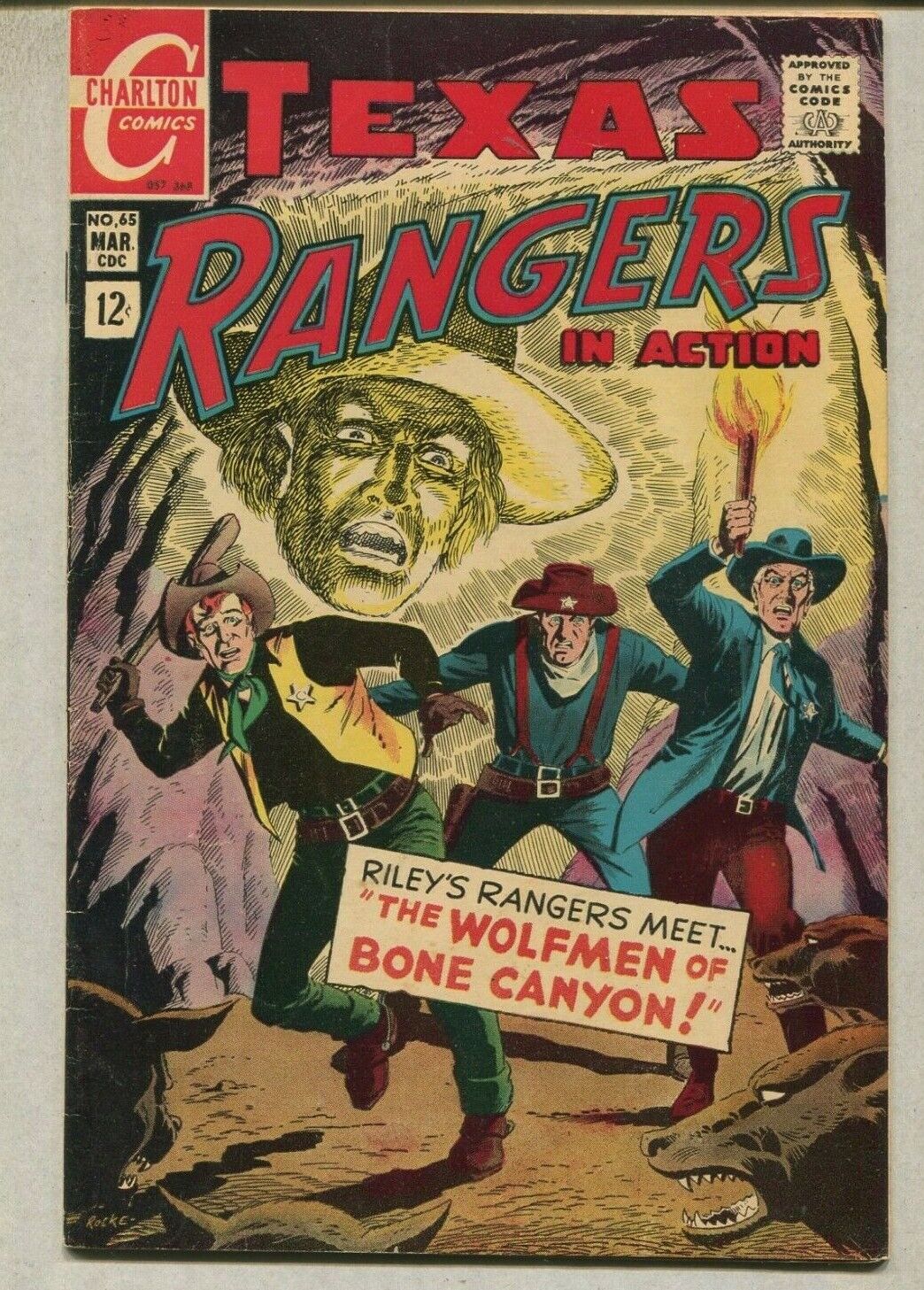 Texas Rangers #65 FN The Wolfman Of Bone Canyon Charlton Comics CBX1W