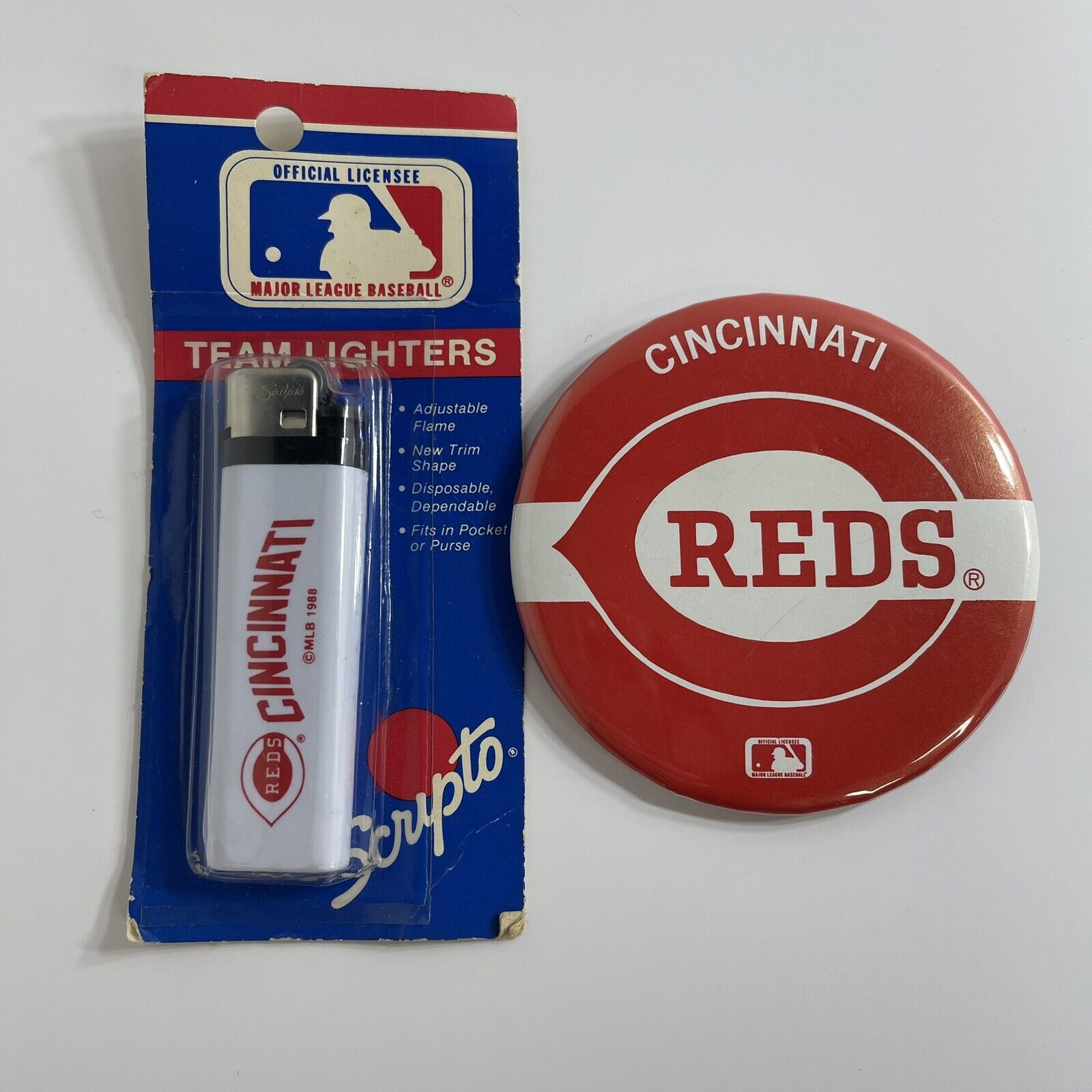 Cincinnati Reds Lighter New Pin New 1990’s Barry Larkin Chris Sabo Ohio Vintage