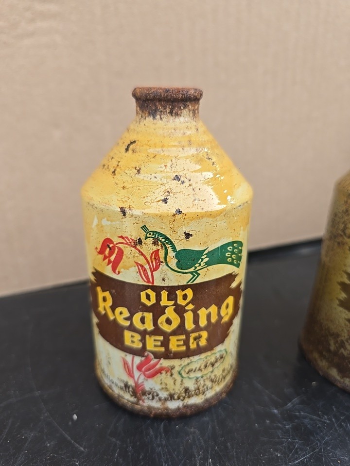 Vintage 1930s Old Reading Beer Cone Top Beer Can Crowntainer Reading Pa. Rare Vintage 1930s Old Reading Beer Cone Top Beer Can Crowntainer Reading Pa. Rare