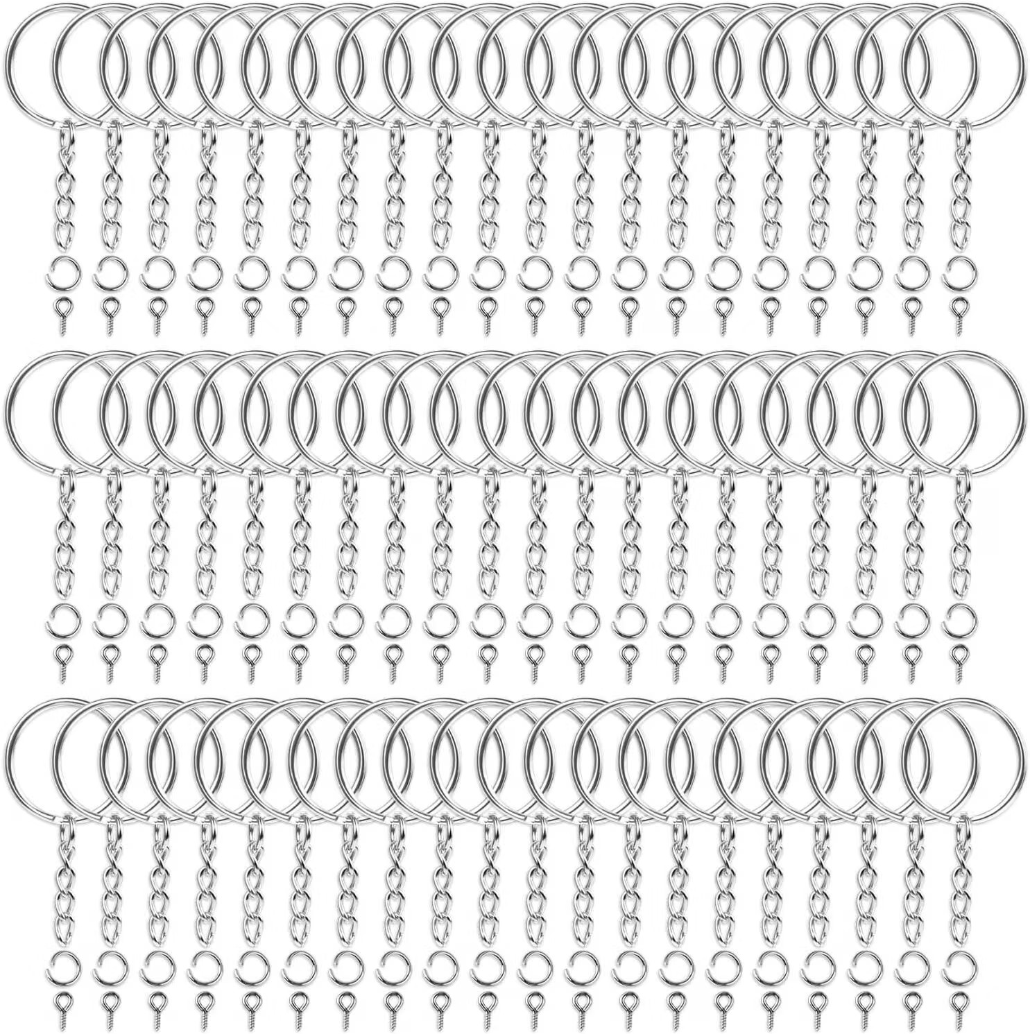 360Pcs Keychain Hardware Set Bulk Rings Chains Jump Rings Screw Eye Pins DIY 360Pcs Keychain Hardware Set Bulk Rings Chains Jump Rings Screw Eye Pins DIY