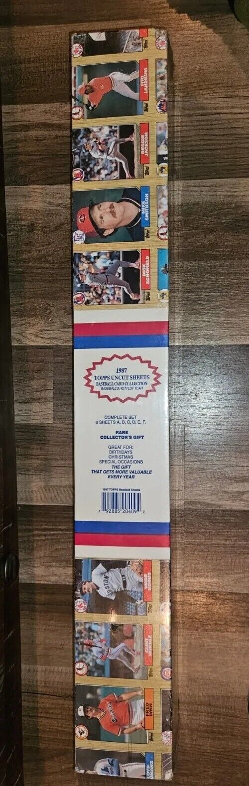 1987 TOPPS BASEBALL Complete SET - 6 UNCUT SHEETS 792 CARDS SHEET- In Plastic