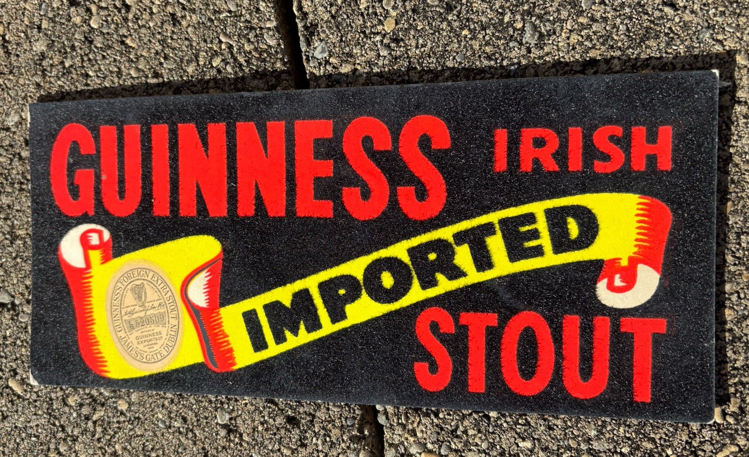 Guinness Irish Imported Stout Beer Sign Easel Back