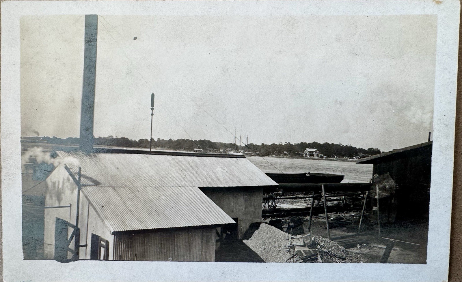 Antique RPPC Mystery Industrial Waterfront Harbor Scene NOKO Postcard Unused