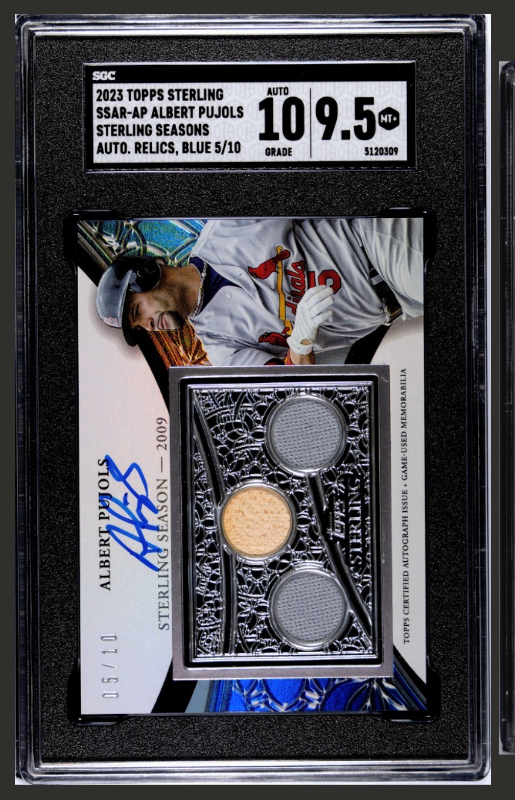 2023 Topps Sterling Albert Pujols Relic Auto JERSEY #5/10 Game Used Bat & Patch