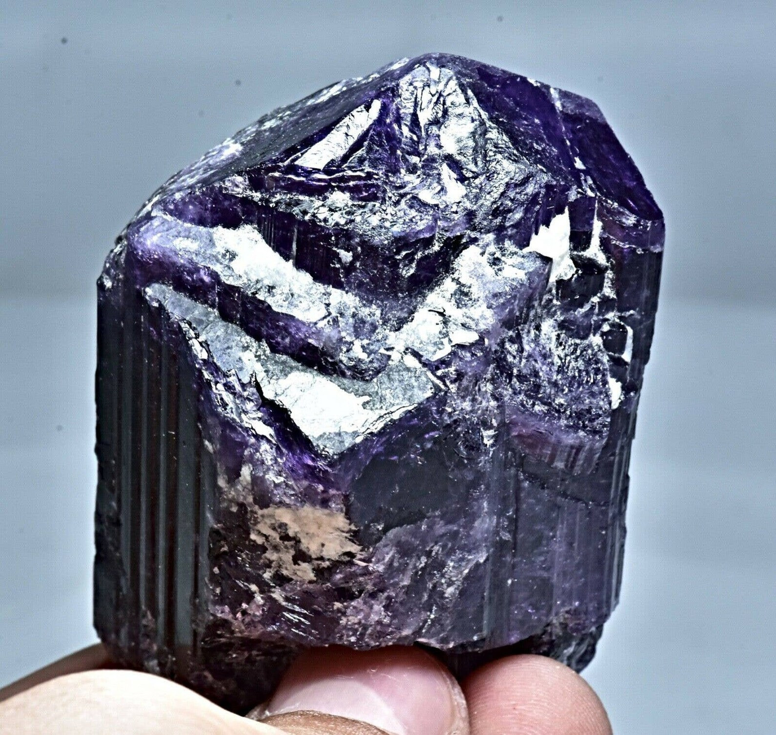 935 Carat Huge Fluorescent Terminated Purple Scapolite Crystal 935 Carat Huge Fluorescent Terminated Purple Scapolite Crystal