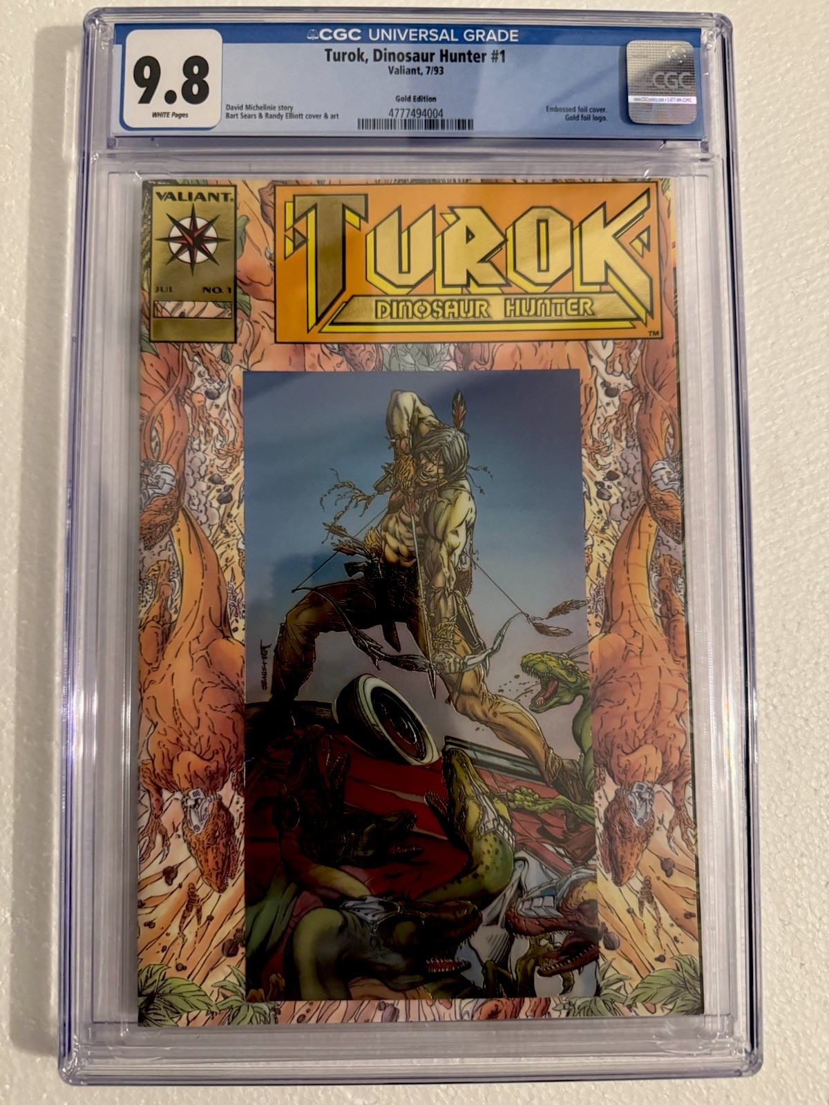 Valiant Turok Dinosaur Hunter #1 GOLD CCG 9.8 No Price Variant HTF