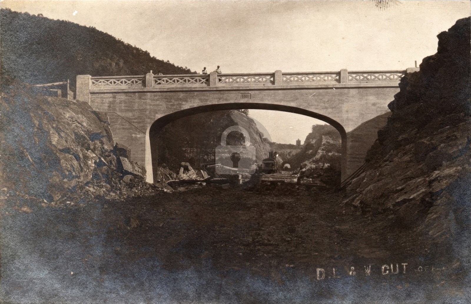 c1910 NJ NY DL&W Lackawanna Cut-Off Train Bridge RPPC Photo Postcard Copy c1910 NJ NY DL&W Lackawanna Cut-Off Train Bridge RPPC Photo Postcard Copy