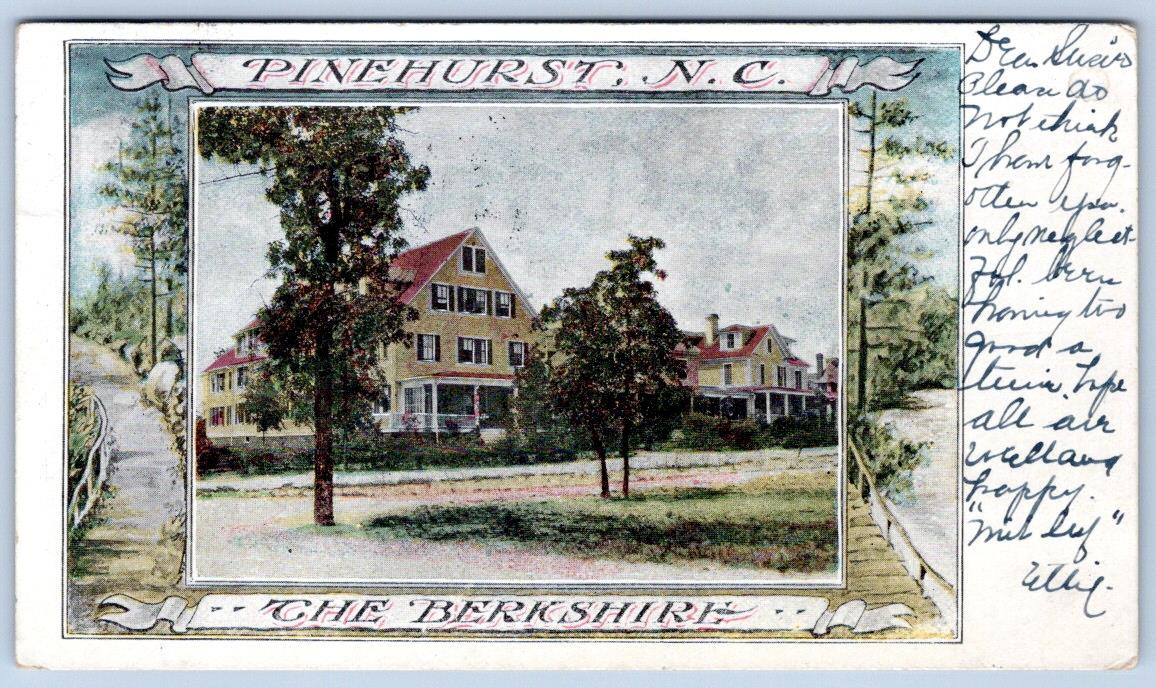 Pre-1907 THE BERKSHIRE HOTEL PINEHURST NORTH CAROLINA NC FANCY BORDER POSTCARD Pre-1907 THE BERKSHIRE HOTEL PINEHURST NORTH CAROLINA NC FANCY BORDER POSTCARD