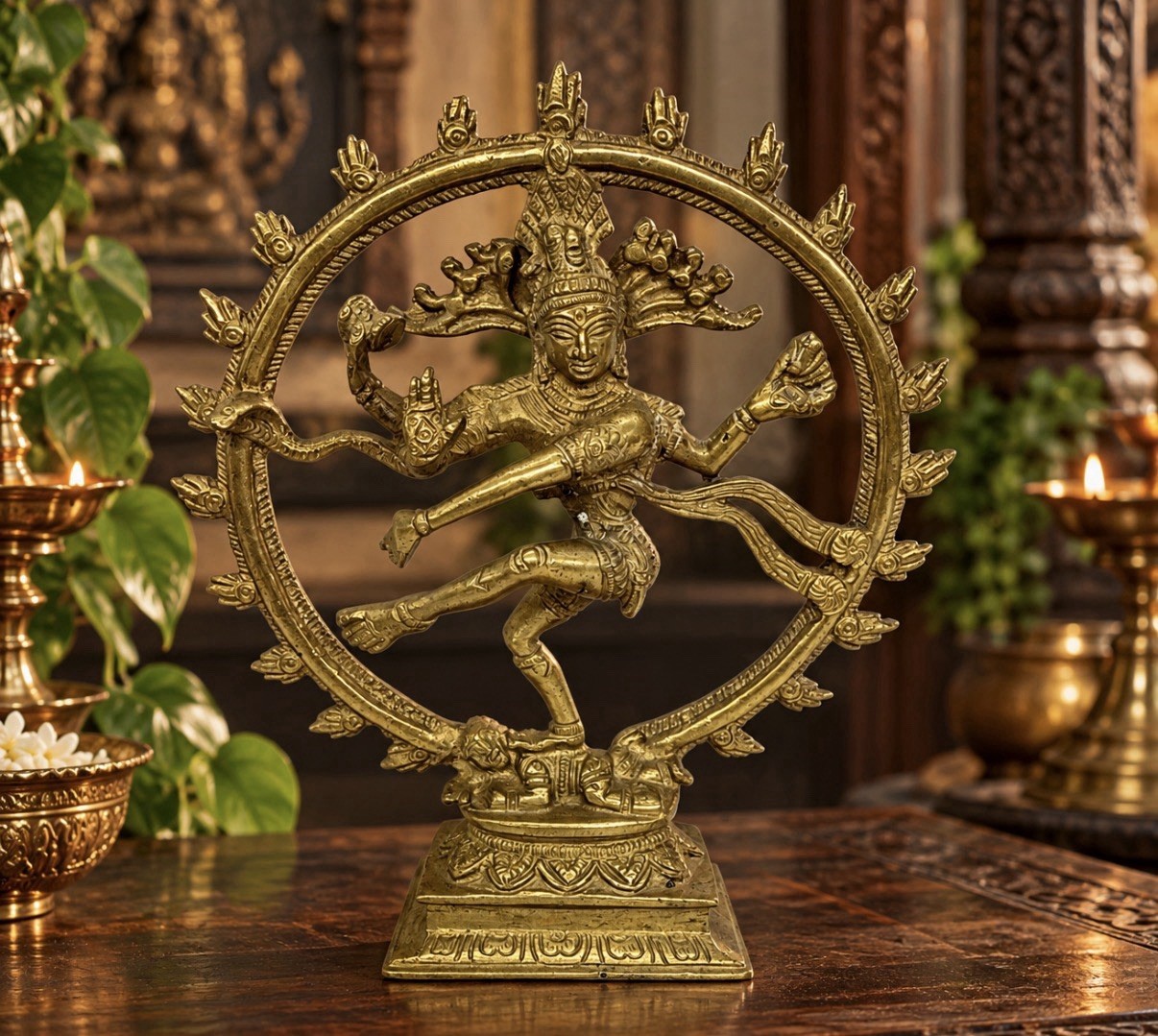 Heavy Brass Lord Shiva Nataraja Hindu Dancing God Sculpture 8” Tall Heavy Brass Lord Shiva Nataraja Hindu Dancing God Sculpture 8” Tall