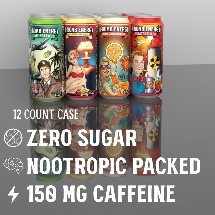 Premium A-Bomb Energy Drink Nootropic Pack, 150mg Caffeine, Alpha GPC 98% Premium A-Bomb Energy Drink Nootropic Pack, 150mg Caffeine, Alpha GPC 98%