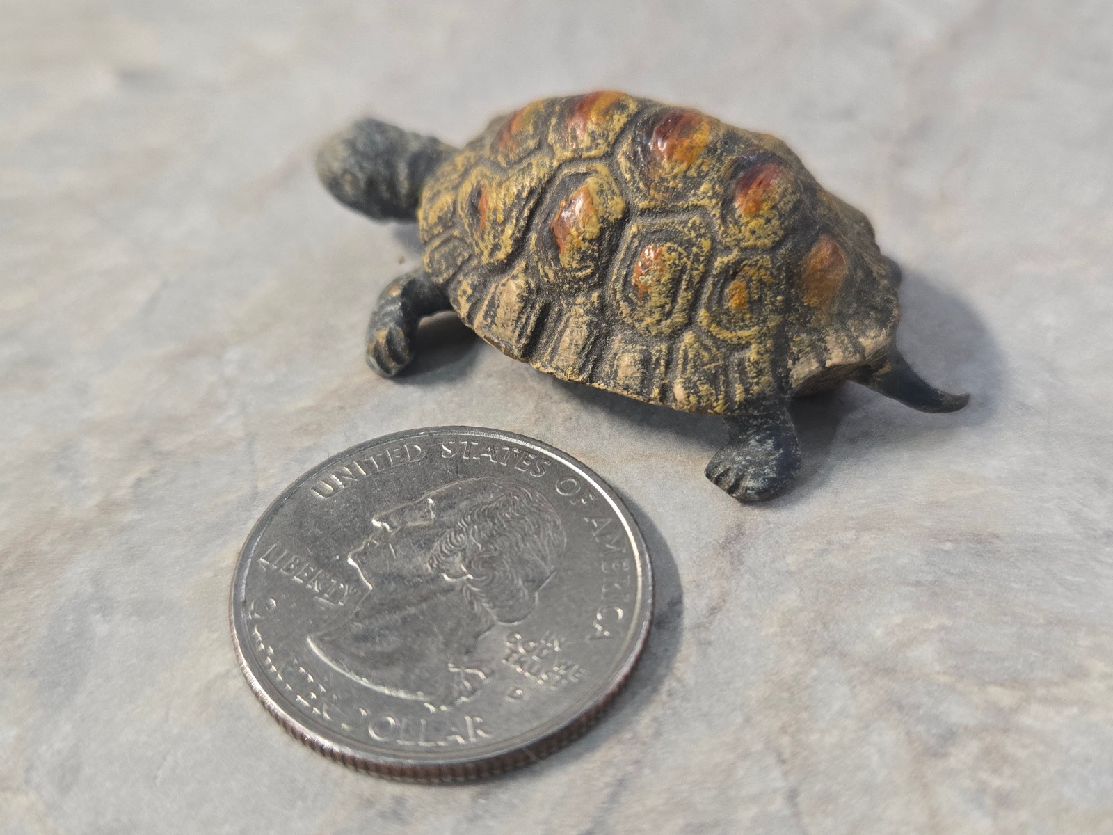 Antique Austrian Cold Painted Bronze Turtle Miniature Figure Bergman Style Antique Austrian Cold Painted Bronze Turtle Miniature Figure Bergman Style