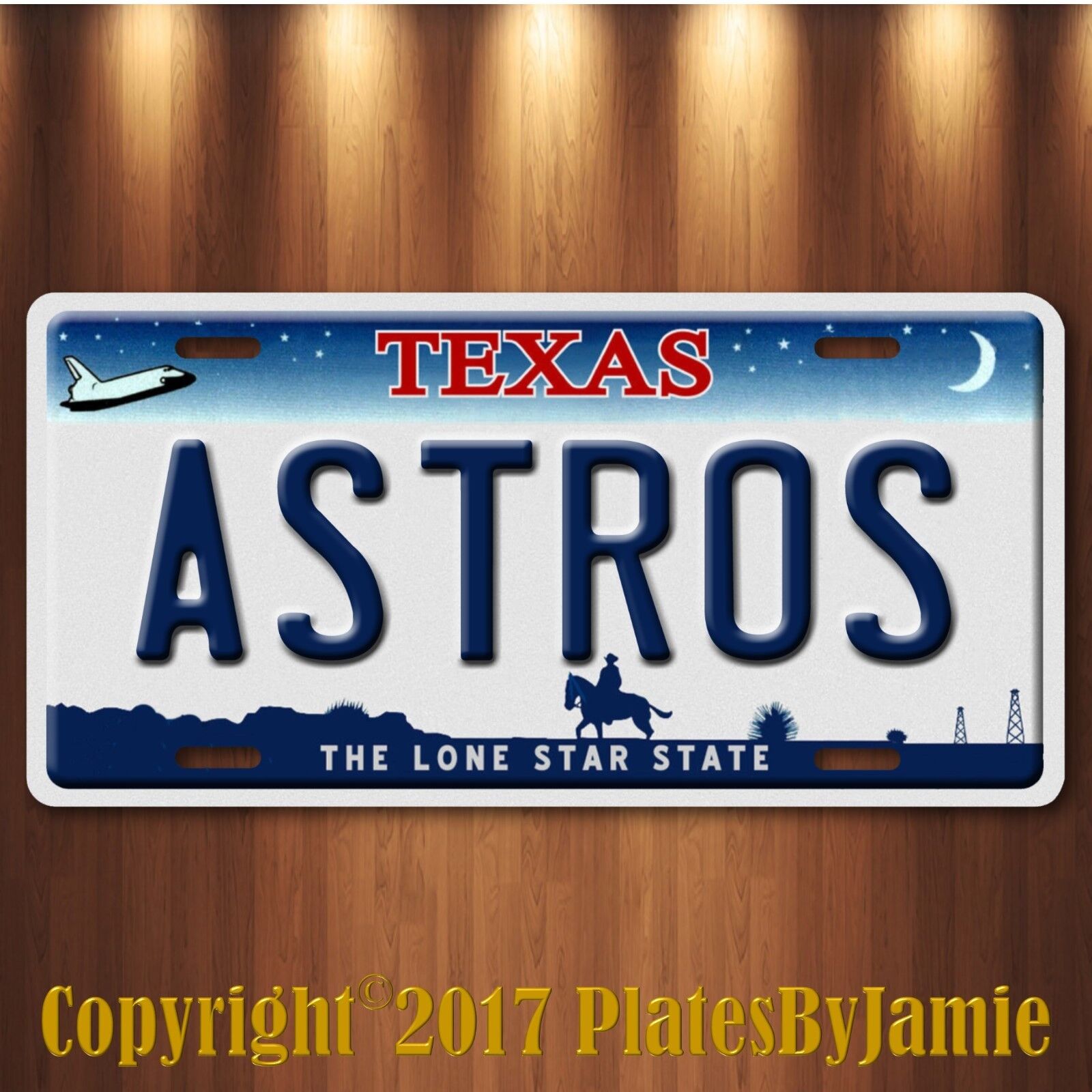 Houston Texas ASTROS World Series 2017 Champions Baseball Team License Plate Tag