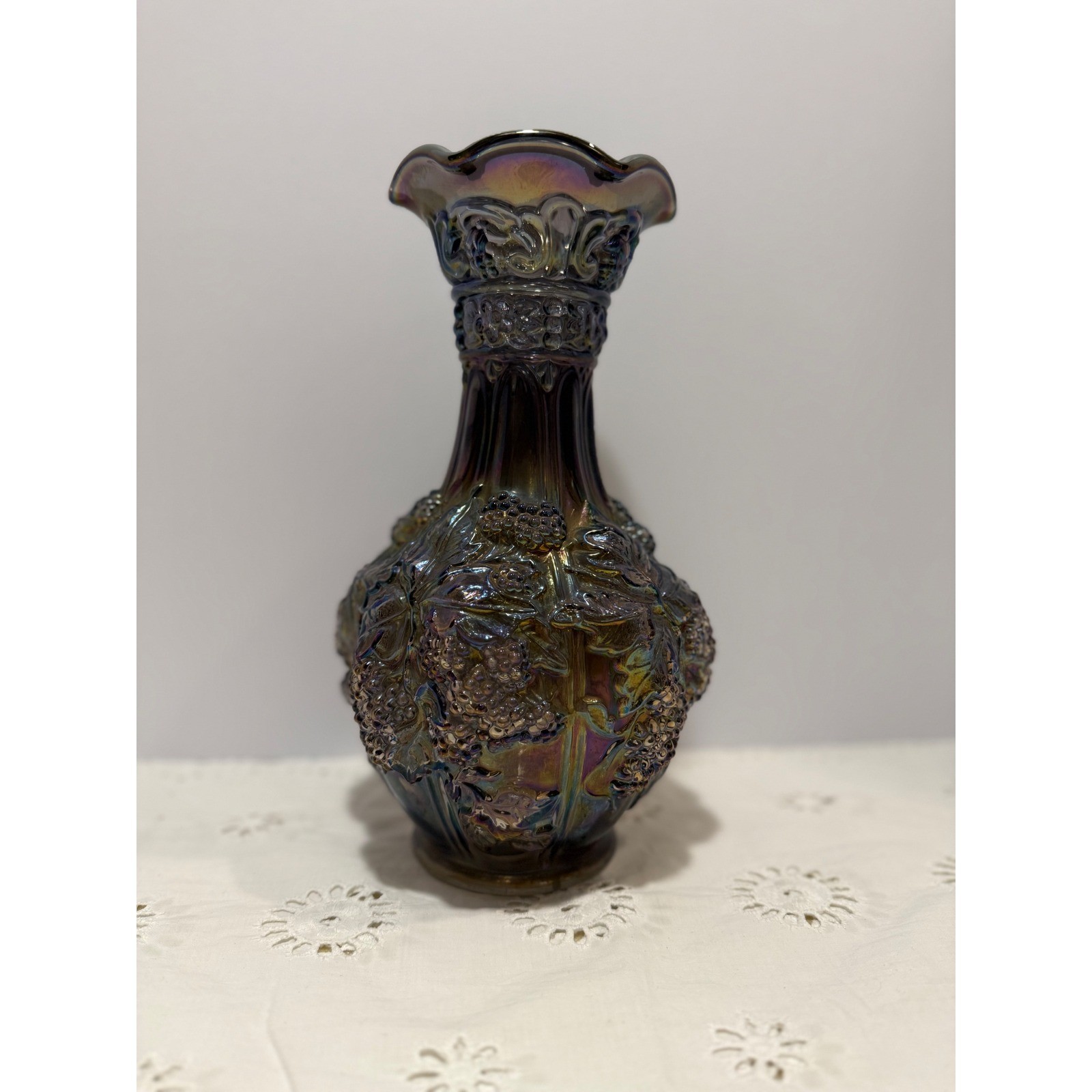 Vintage Imperial Glass Loganberry Carnival Glass Vase Circa 1910 Vintage Imperial Glass Loganberry Carnival Glass Vase Circa 1910