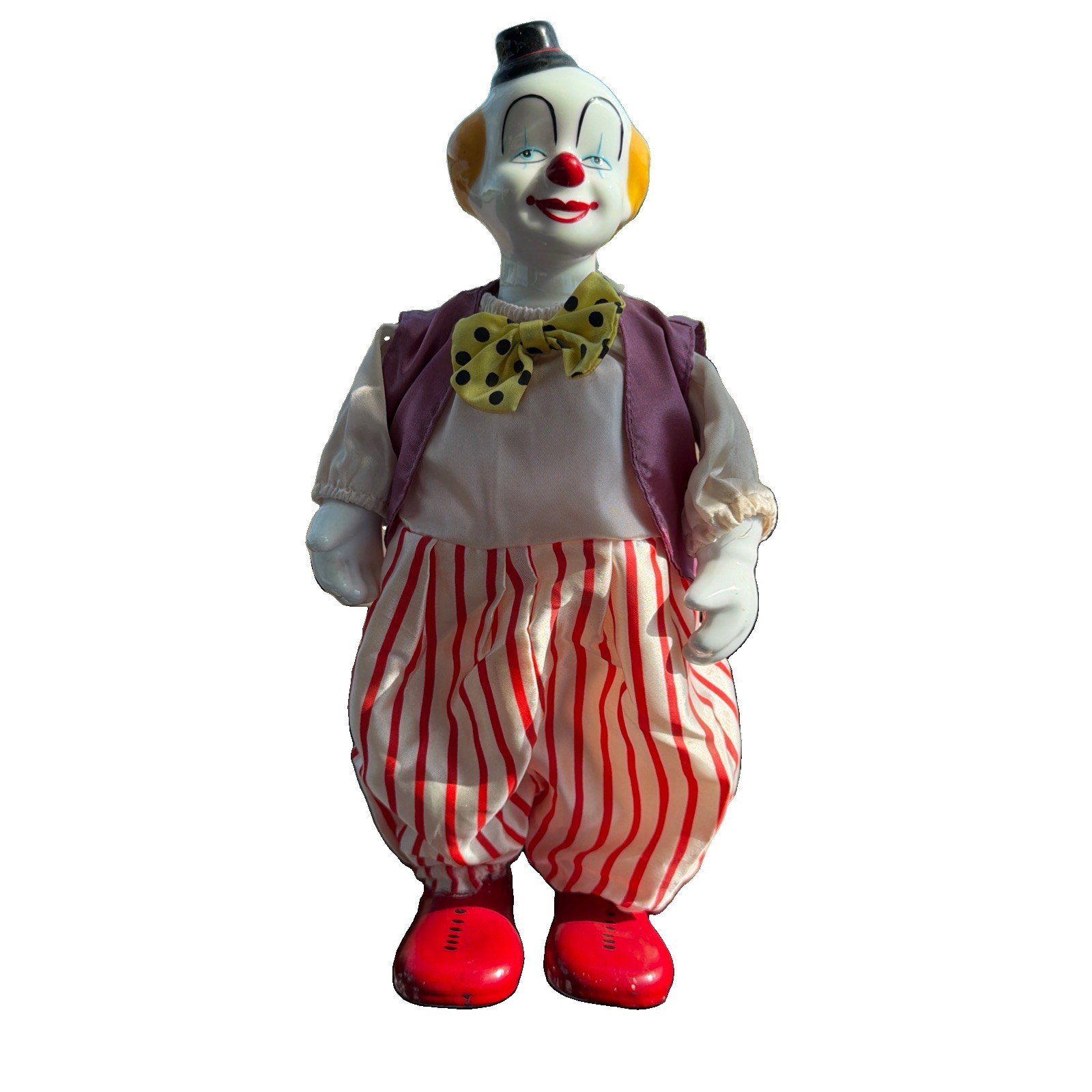 Vintage RARE 13-inch Wind-Up Clown Musical & Animated MUSIC WORKS