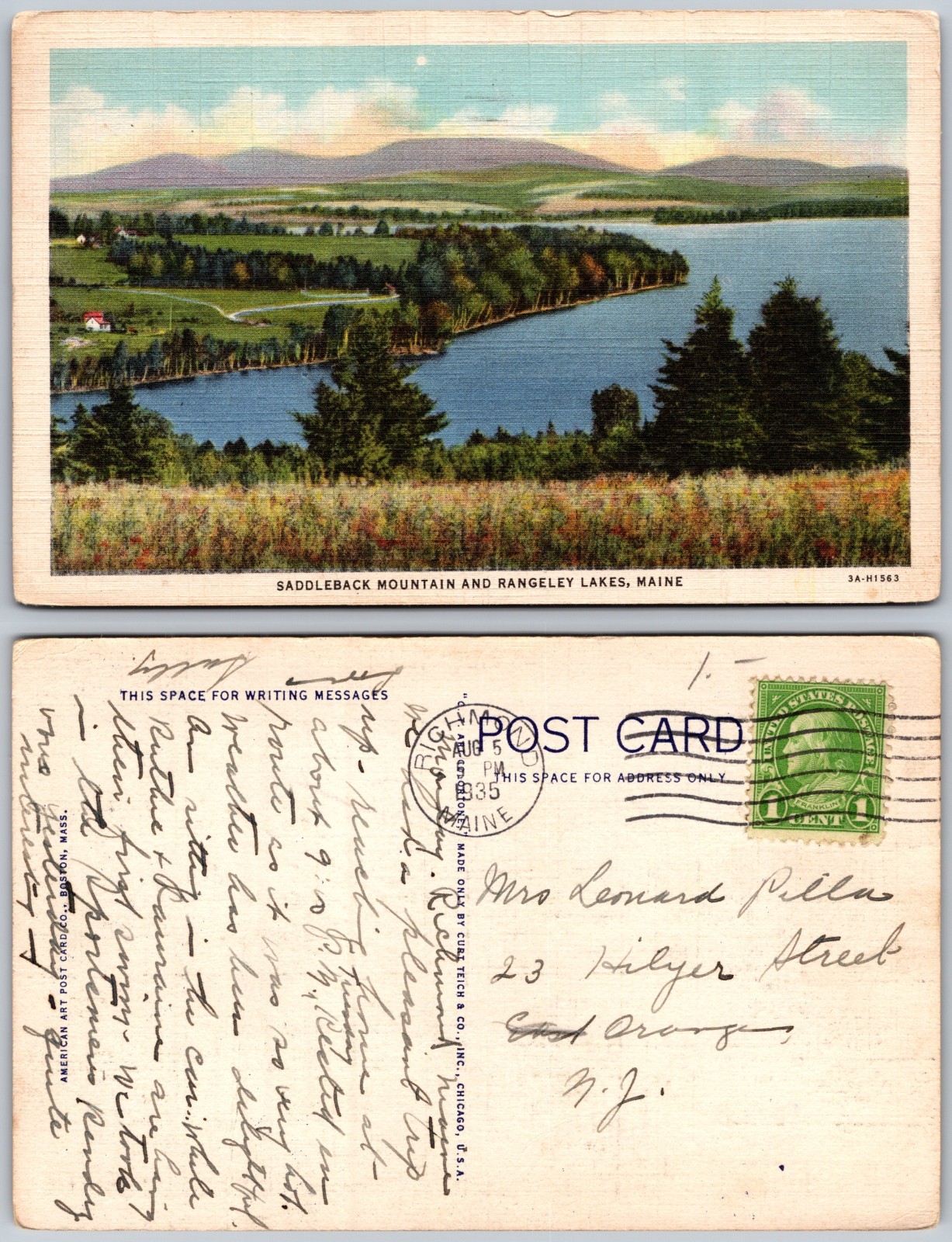 Maine Saddleback Mountain Rangeley Lakes Postcard Maine Saddleback Mountain Rangeley Lakes Postcard