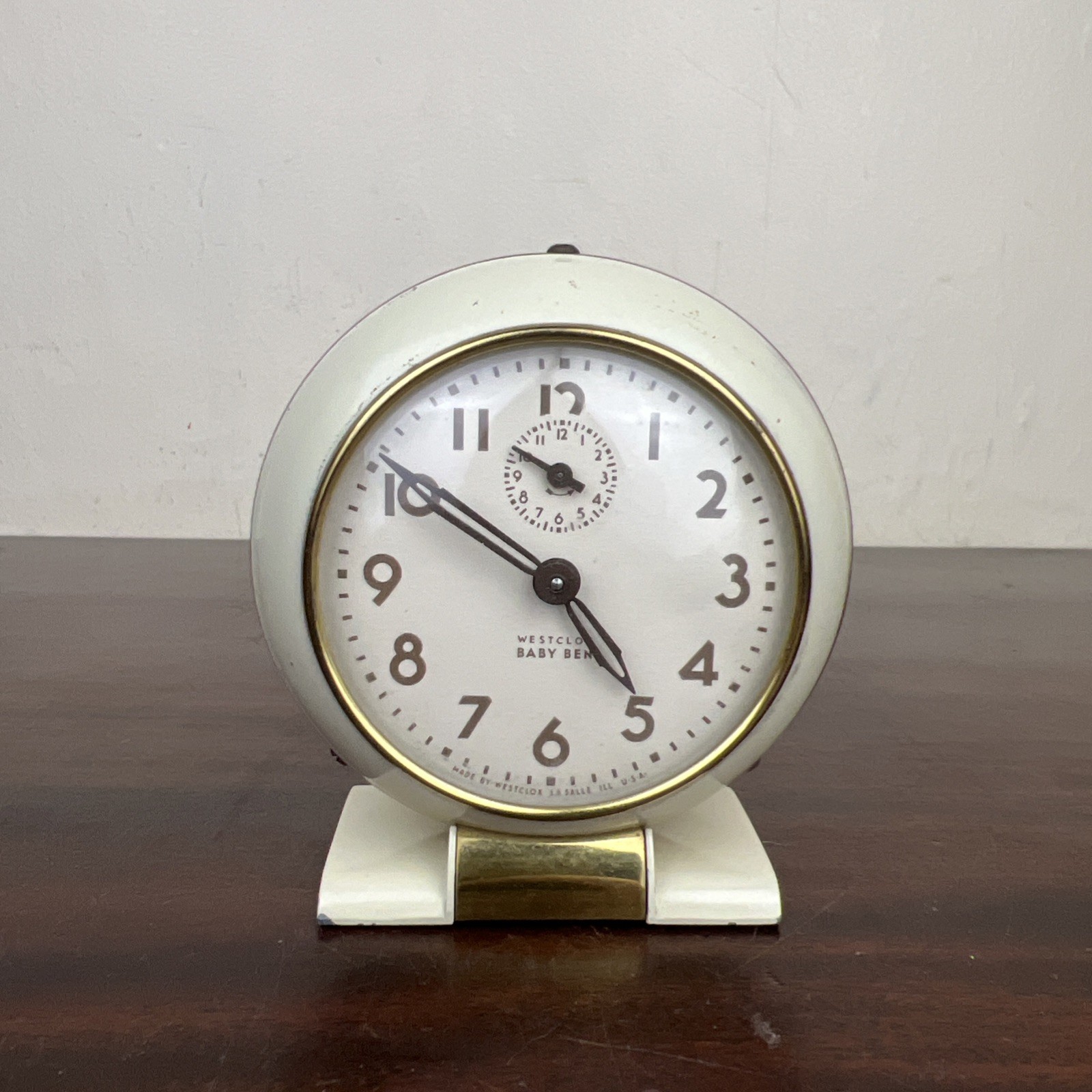 VTG Westclox Baby Ben Wind-Up Alarm Clock Style 5A 1939 Off-White Ticking 3.75\ VTG Westclox Baby Ben Wind-Up Alarm Clock Style 5A 1939 Off-White Ticking 3.75\