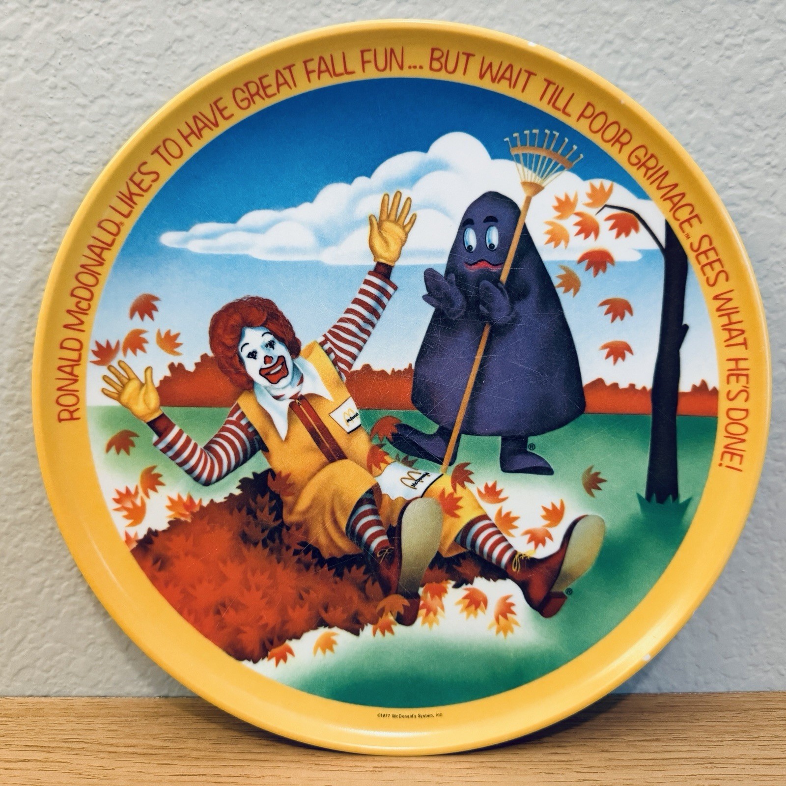 Vintage 1977 McDonald\'s Four Seasons Plate Fall Autumn Ronald Grimace Lexington Vintage 1977 McDonald\'s Four Seasons Plate Fall Autumn Ronald Grimace Lexington