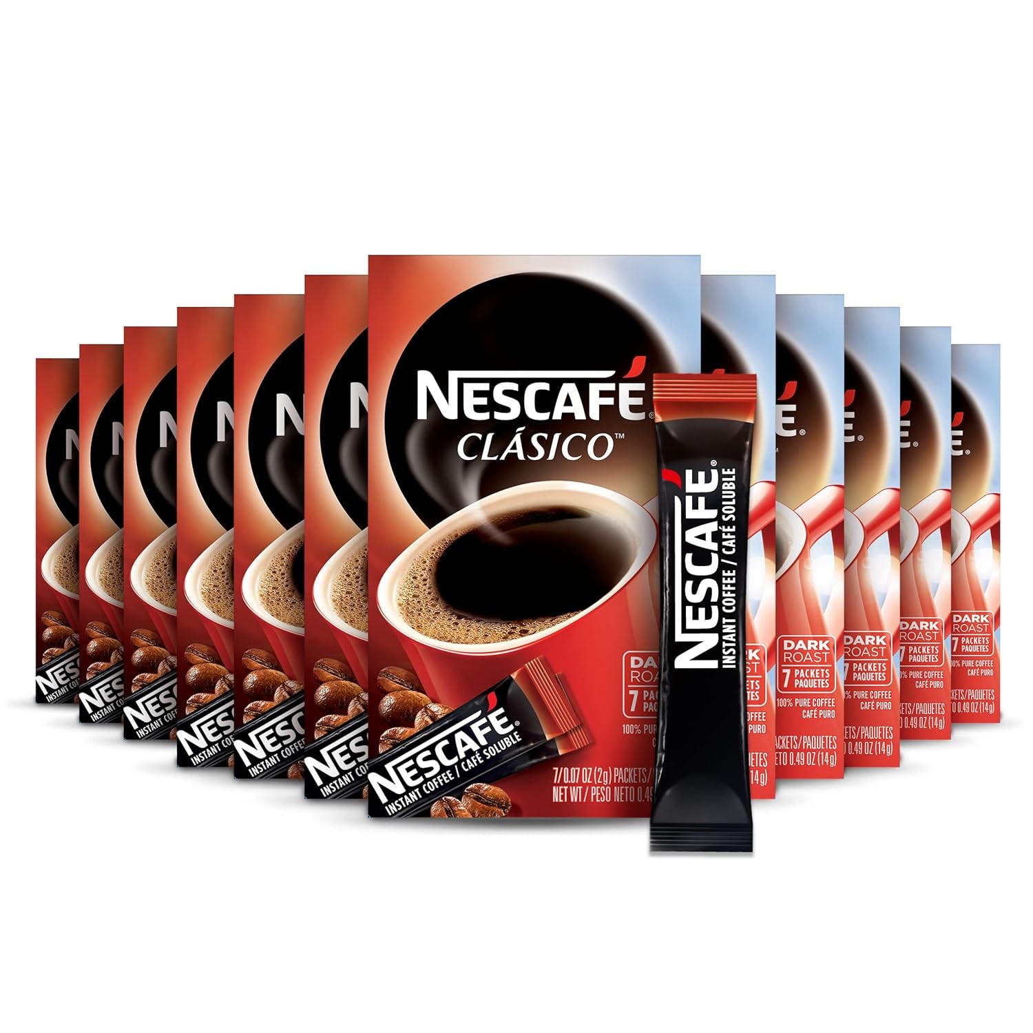 NESCAFE CLASICO, Dark Roast Instant Coffee, 12 boxes 0.49 Ounce (Pack of 12) NESCAFE CLASICO, Dark Roast Instant Coffee, 12 boxes 0.49 Ounce (Pack of 12)