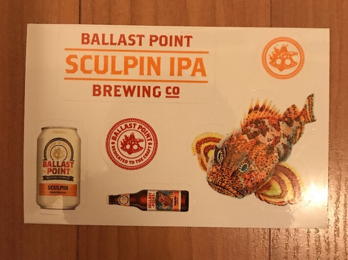 Ballast Point Craft Beer Sticker Brewery Sculpin IPA 6 Stickers Lot Ballast Point Craft Beer Sticker Brewery Sculpin IPA 6 Stickers Lot