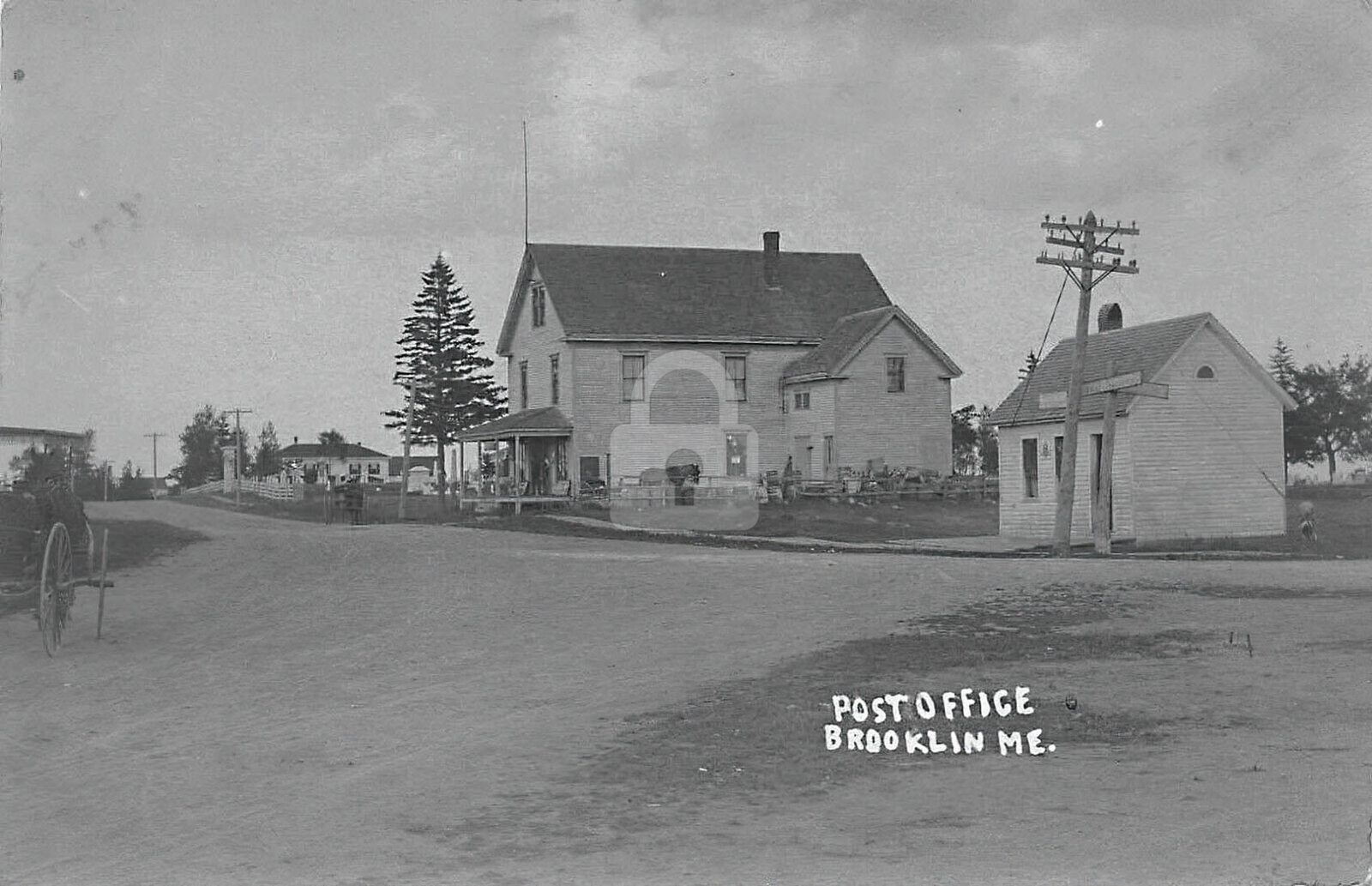 Brooklin ME Maine Street View Store & Post Office Real Photo Postcard Copy Brooklin ME Maine Street View Store & Post Office Real Photo Postcard Copy