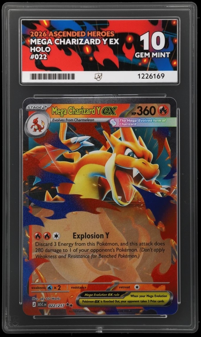 Mega Charizard Y EX 022/217 Ascended Heroes Holo ACE 10 PERFECT SUBS Pokemon Mega Charizard Y EX 022/217 Ascended Heroes Holo ACE 10 PERFECT SUBS Pokemon