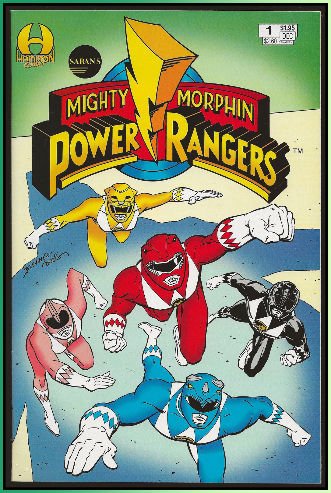 SABAN\'S MIGHTY MORPHIN POWER RANGERS #1 (1994) WHITE RANGER CARD HAMILTON VF+