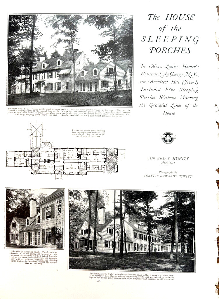 Louise Homer Home 1921, Lake George, NY, Edward S. Hewitt, Architect Louise Homer Home 1921, Lake George, NY, Edward S. Hewitt, Architect