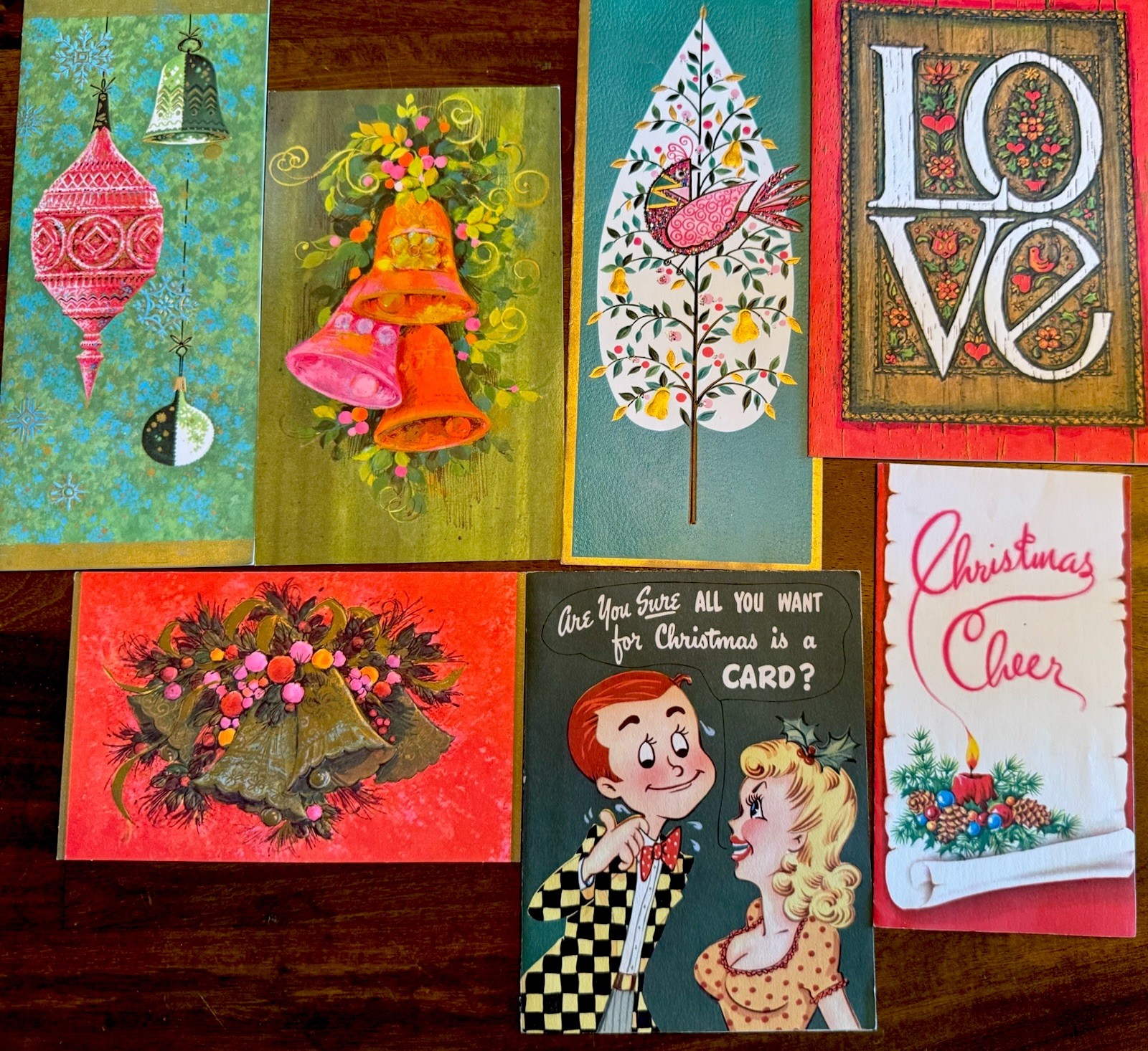 Lot of 7 Vintage MCM Holiday/Christmas Cards 1950s/1960s Mod Groovy Unused Lot of 7 Vintage MCM Holiday/Christmas Cards 1950s/1960s Mod Groovy Unused