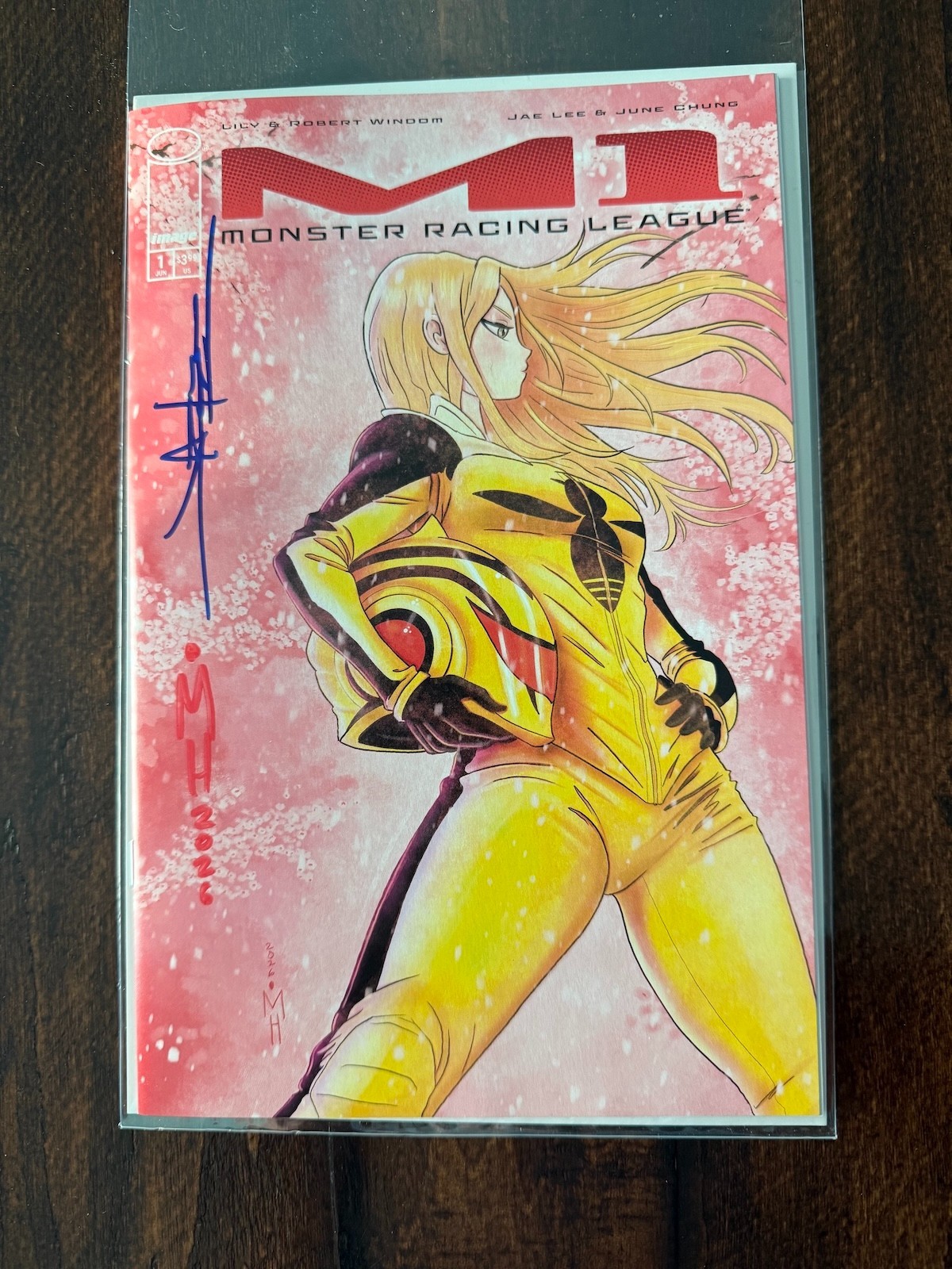 M1 Monster Racing League #1 Michael Hinson Cover Ltd 500 Double Signed M1 Monster Racing League #1 Michael Hinson Cover Ltd 500 Double Signed