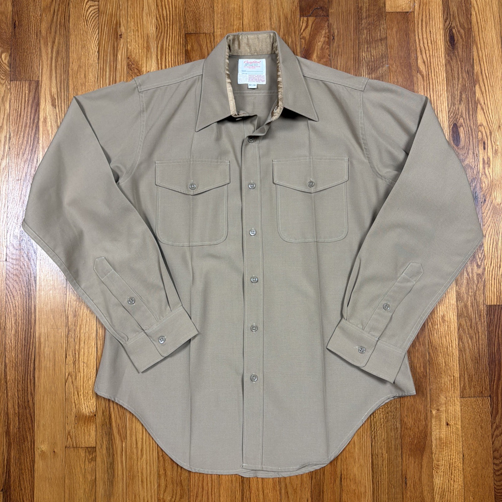 VTG 70s USMC Khaki Dress Uniform Shirt Mens 16.5 35 Beige Pleated Point Collar VTG 70s USMC Khaki Dress Uniform Shirt Mens 16.5 35 Beige Pleated Point Collar