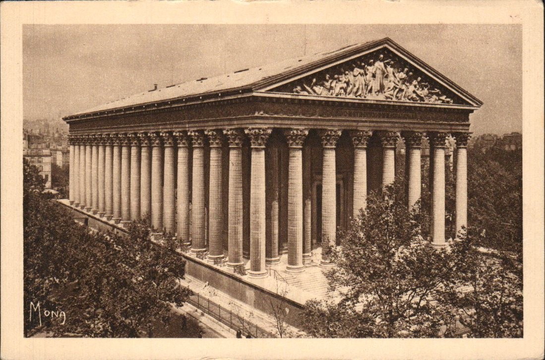 Paris - La Madeleine church, sepia view - Mona Tourist\'Carte - Postcard c1925 Paris - La Madeleine church, sepia view - Mona Tourist\'Carte - Postcard c1925