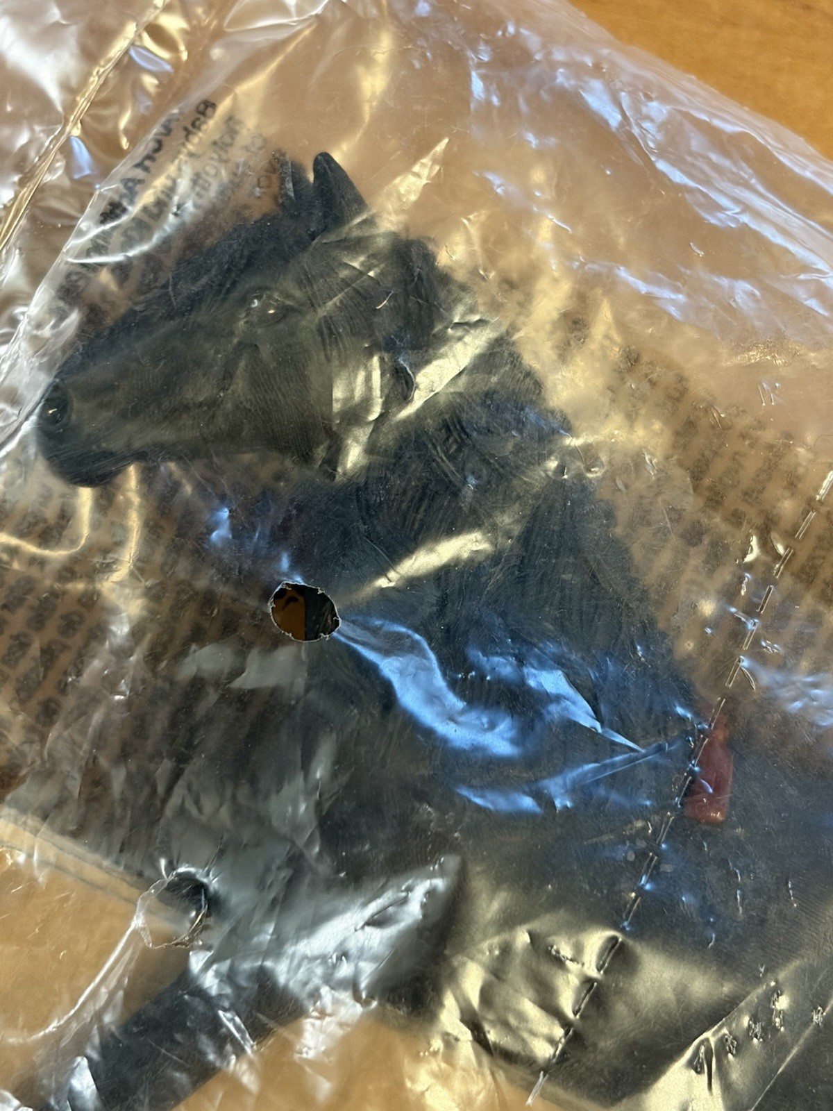 Schleich Black Fresian Horse with Red Ribbon in Mane & Tail Retired NEW Schleich Black Fresian Horse with Red Ribbon in Mane & Tail Retired NEW