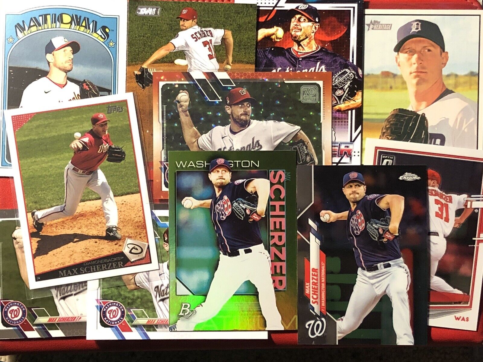 max scherzer baseball cards lot (11) cards #rd parallel ⚾️