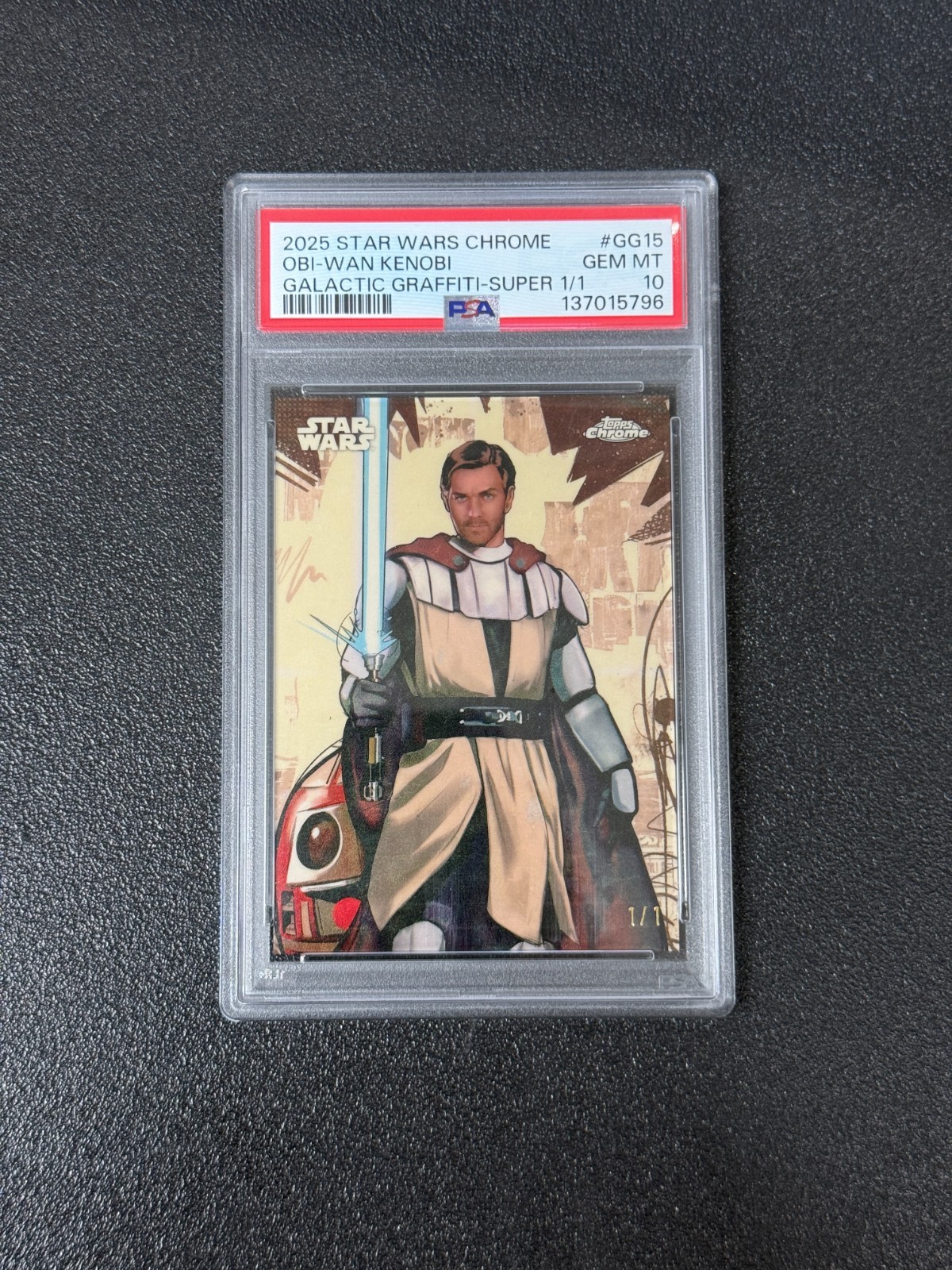 2025 Topps Star Wars Galactic Graffiti Obi-Wan Kenobi Superfractor 1/1 PSA 10 2025 Topps Star Wars Galactic Graffiti Obi-Wan Kenobi Superfractor 1/1 PSA 10