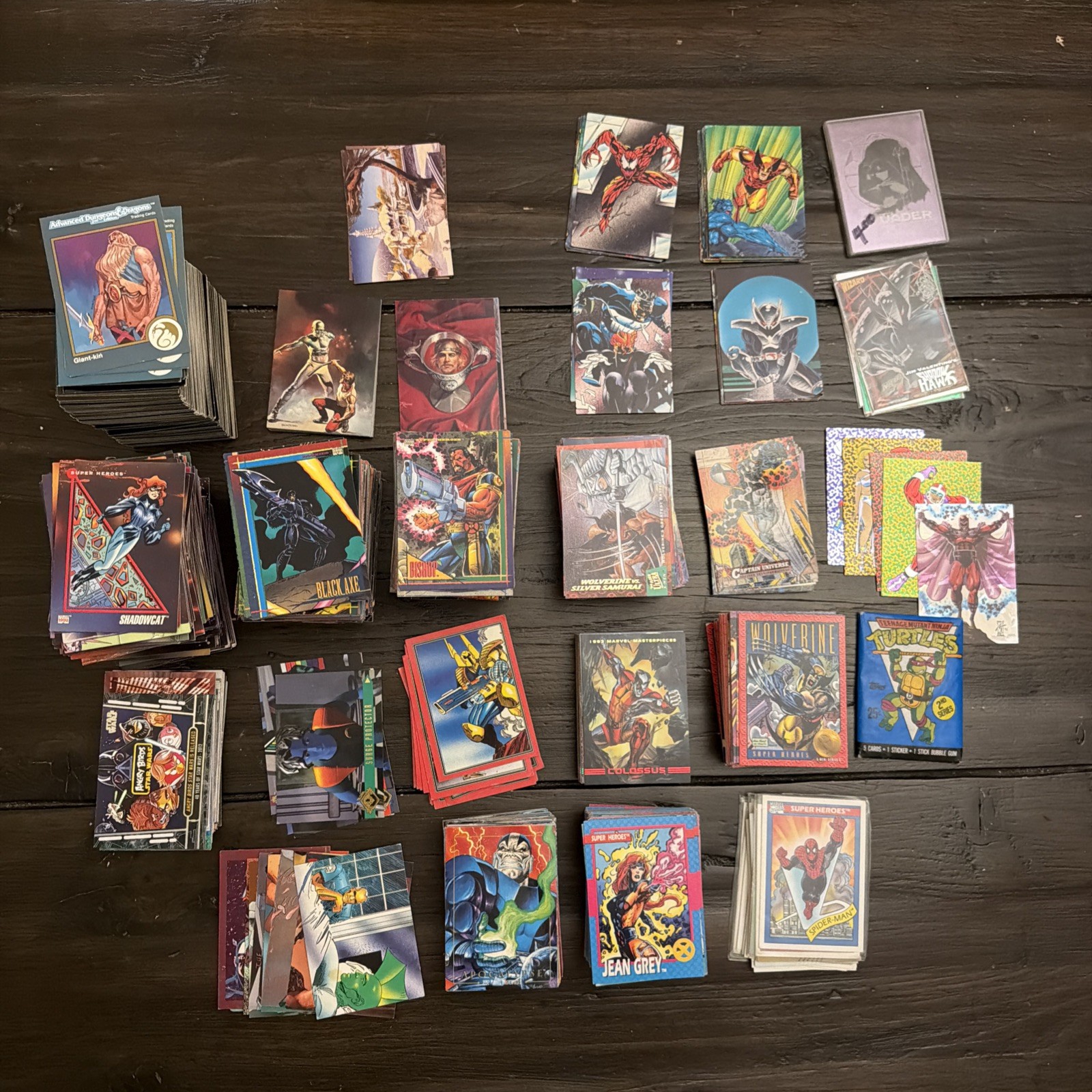 Huge Lot Of 1990S Comic Book Cards, Marvel Masterpieces X-Men AD&D TMNT LOT Huge Lot Of 1990S Comic Book Cards, Marvel Masterpieces X-Men AD&D TMNT LOT