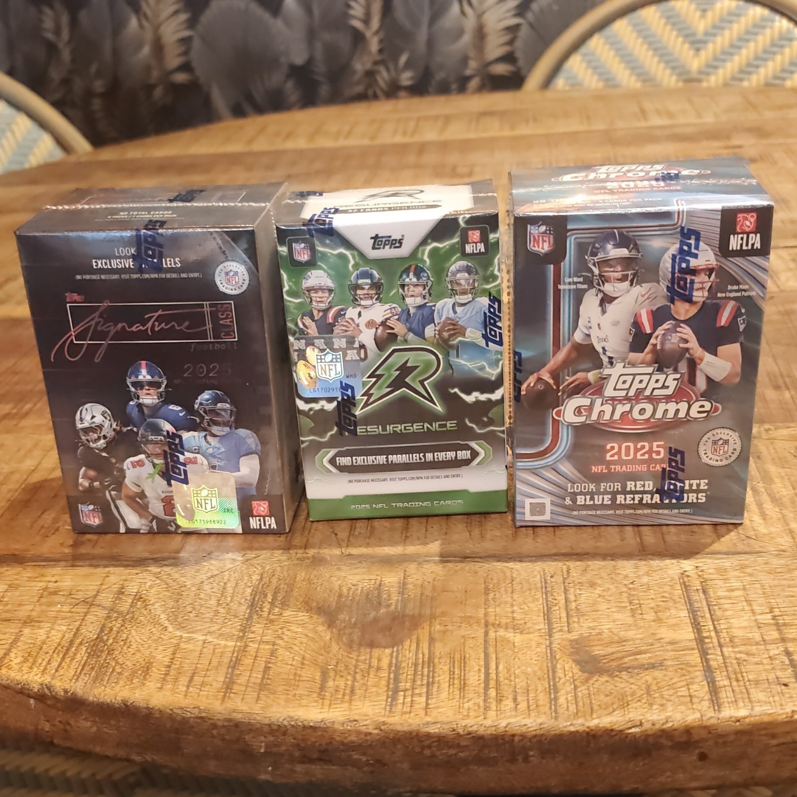Topps NFL 2025 Lot 3 Sealed Boxes Topps Chrome Football Parallel/Insert