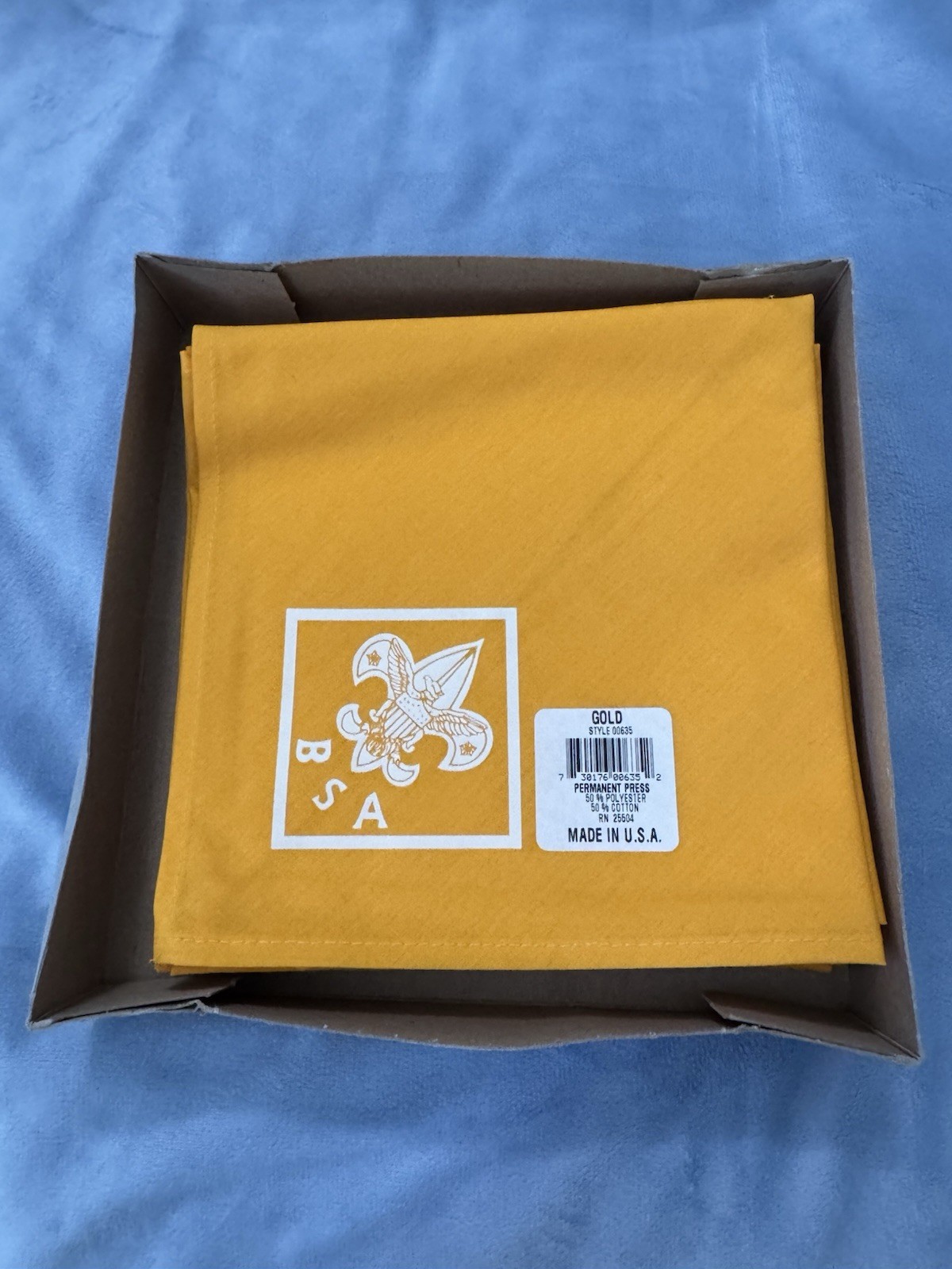 Vintage Boy Scouts BSA Gold Neckerchief Lot of 7 NOS USA Original Box Scout Vintage Boy Scouts BSA Gold Neckerchief Lot of 7 NOS USA Original Box Scout