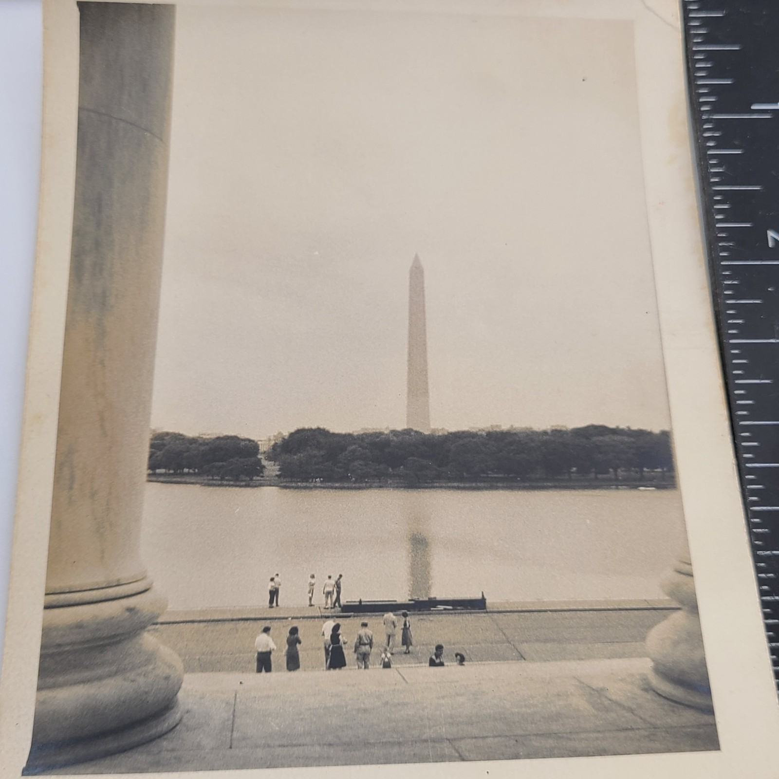 Photo Washington DC Washington Monument View Lake People 1960s Vintage Photo Washington DC Washington Monument View Lake People 1960s Vintage