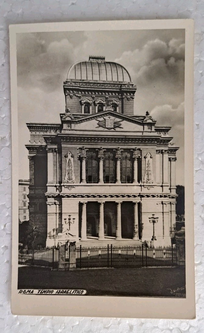 Jewish Judaica Italy Rome Roma Tempio Israelitico Great Synagogue postcard photo Jewish Judaica Italy Rome Roma Tempio Israelitico Great Synagogue postcard photo