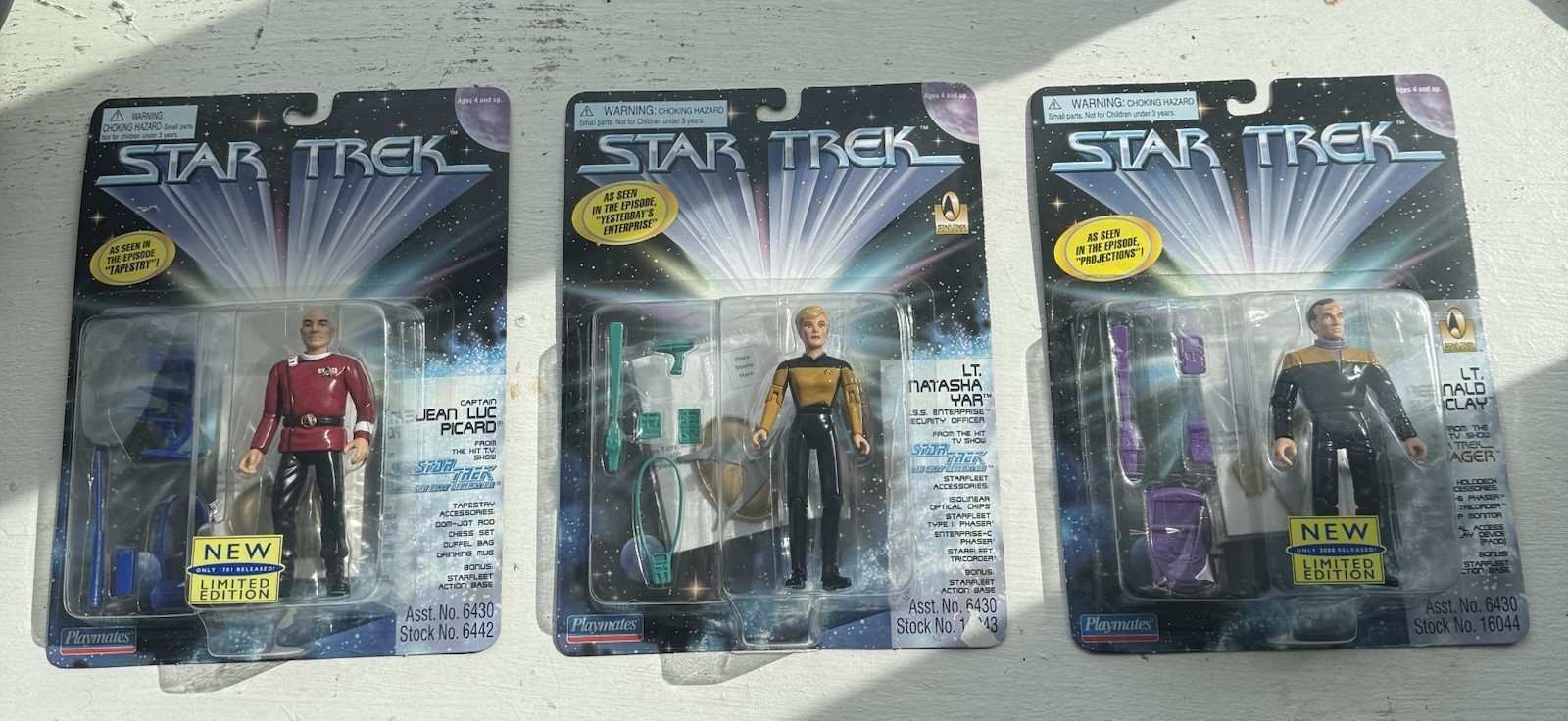 Playmates Star Trek Limited Edition Picard Tasha Yar Reginald Barclay RARE LOT Playmates Star Trek Limited Edition Picard Tasha Yar Reginald Barclay RARE LOT