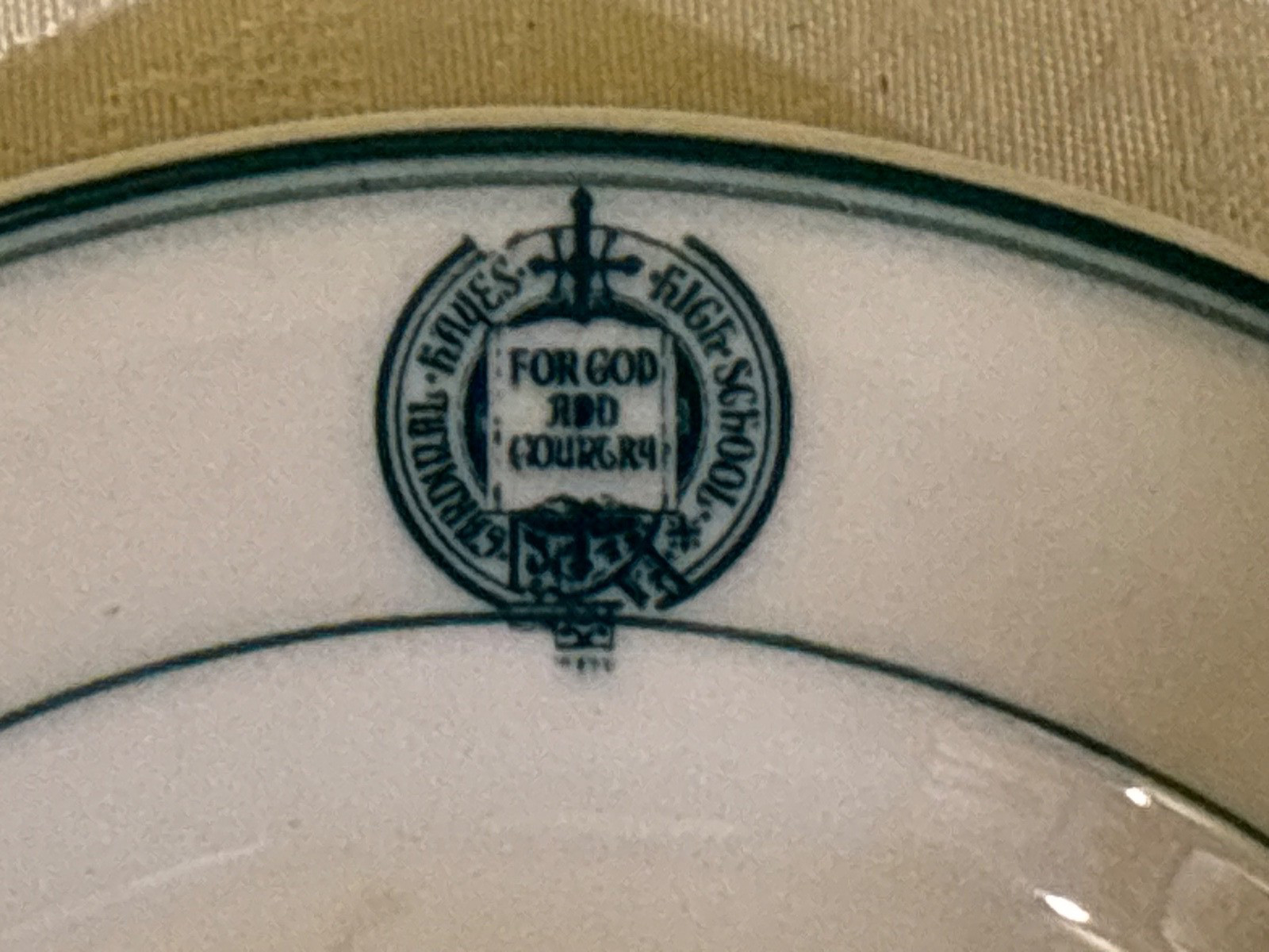 Rare 1940s Bishop Hayes High School Bronx NY hotel China butter plate 6.25” Rare 1940s Bishop Hayes High School Bronx NY hotel China butter plate 6.25”