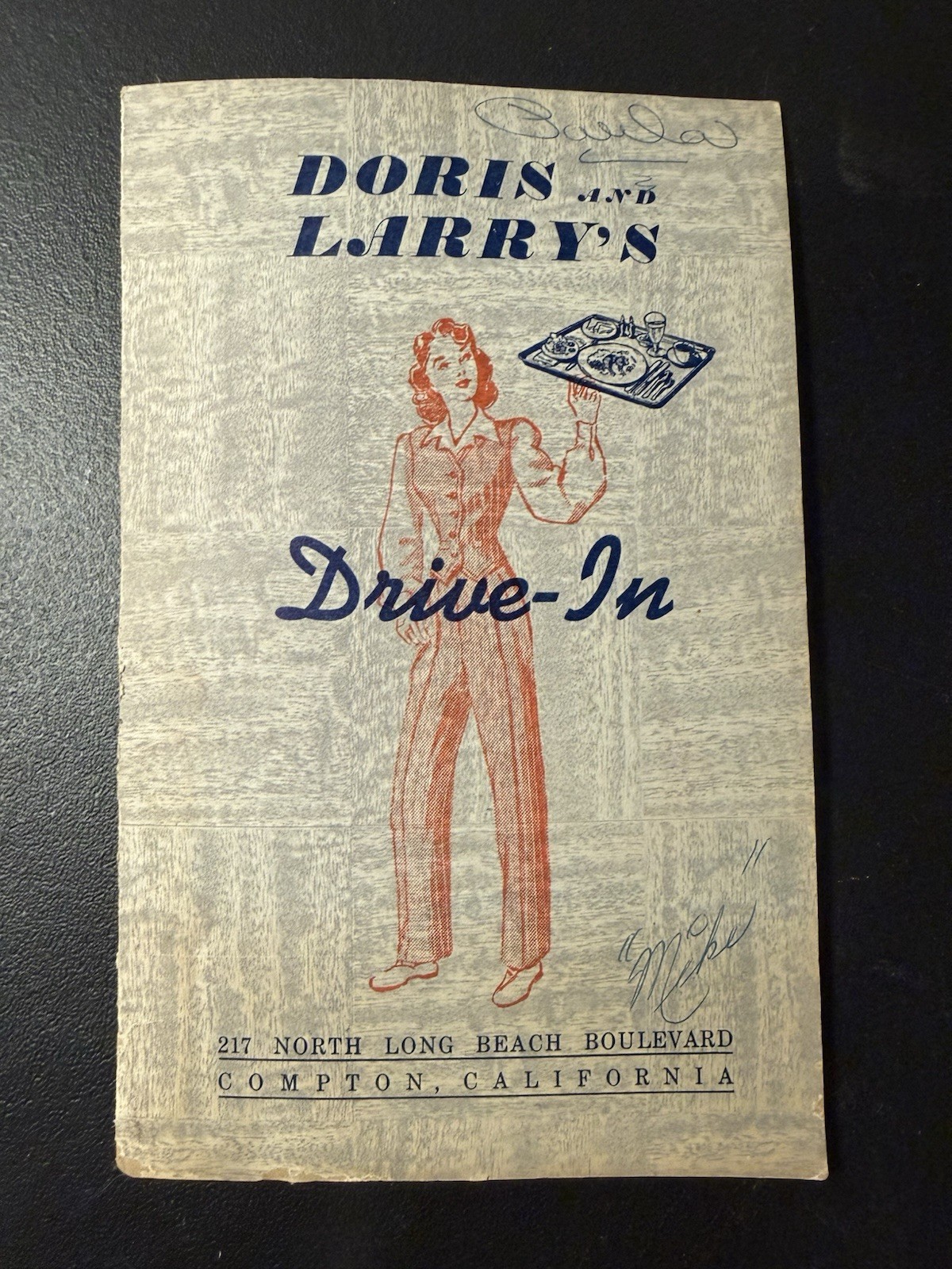 Vintage Mid-Century Doris & Larry’s Drive-In Menu Compton CA Southern California Vintage Mid-Century Doris & Larry’s Drive-In Menu Compton CA Southern California