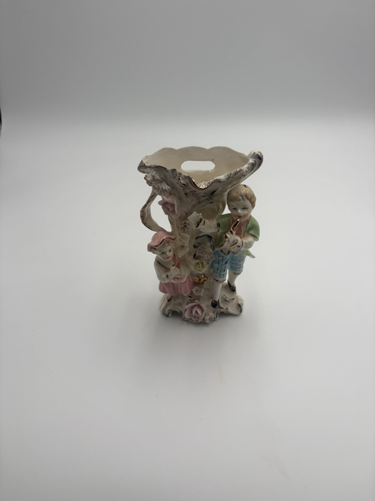 Antique/Vtg Victorian Porcelain Vase Children Playing Figurine Antique/Vtg Victorian Porcelain Vase Children Playing Figurine