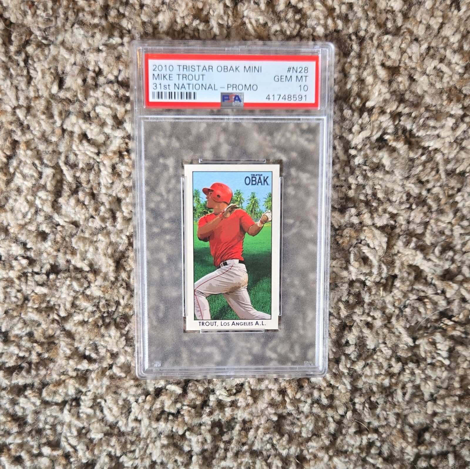 PSA 10 TRISTAR 2010 Obak National Convention Mike Trout #N28 Mini Promo