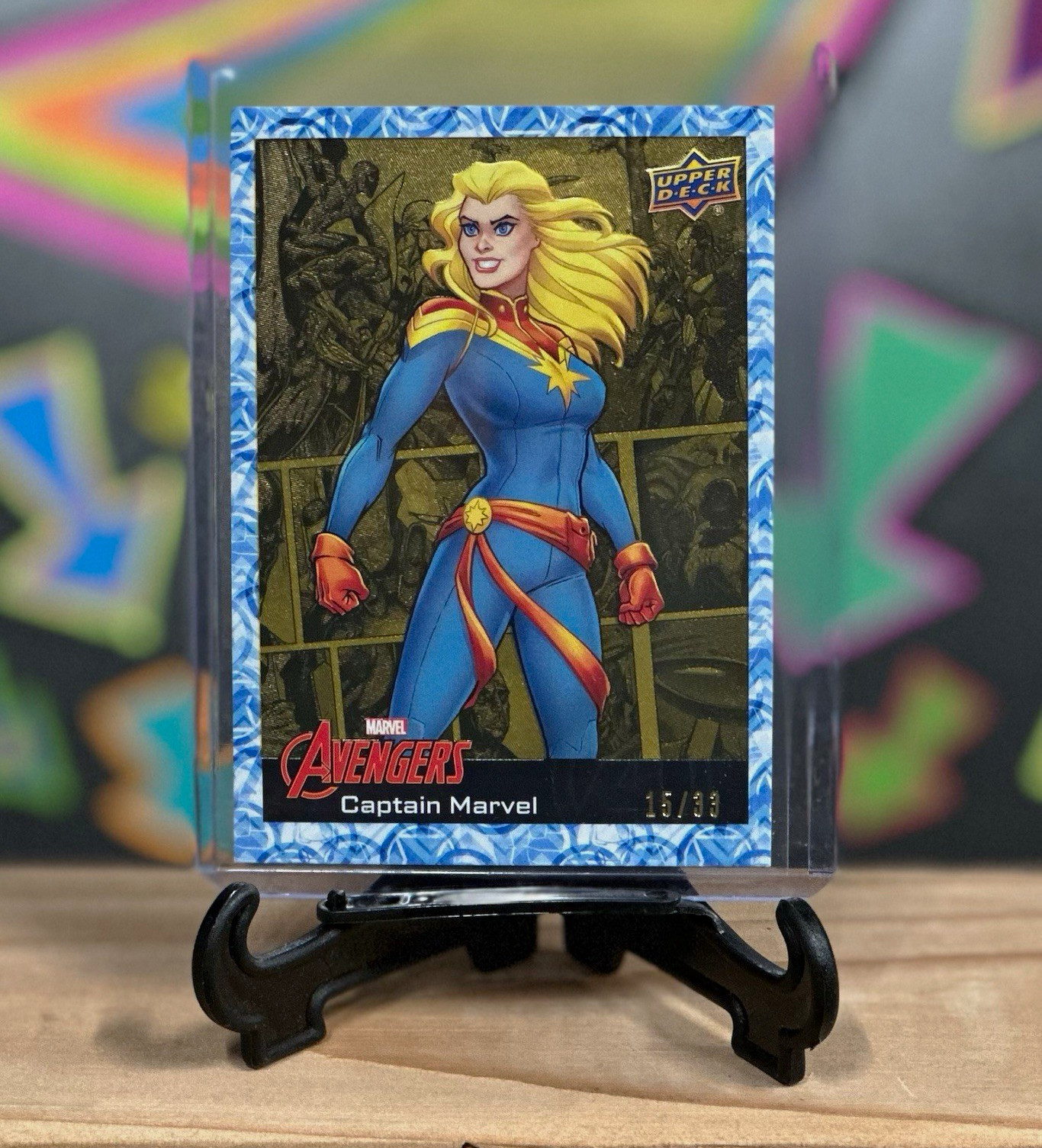 2023 Upper Deck Avengers Captain Marvel #17 Rare Gold Parallel Serial #15/33 2023 Upper Deck Avengers Captain Marvel #17 Rare Gold Parallel Serial #15/33