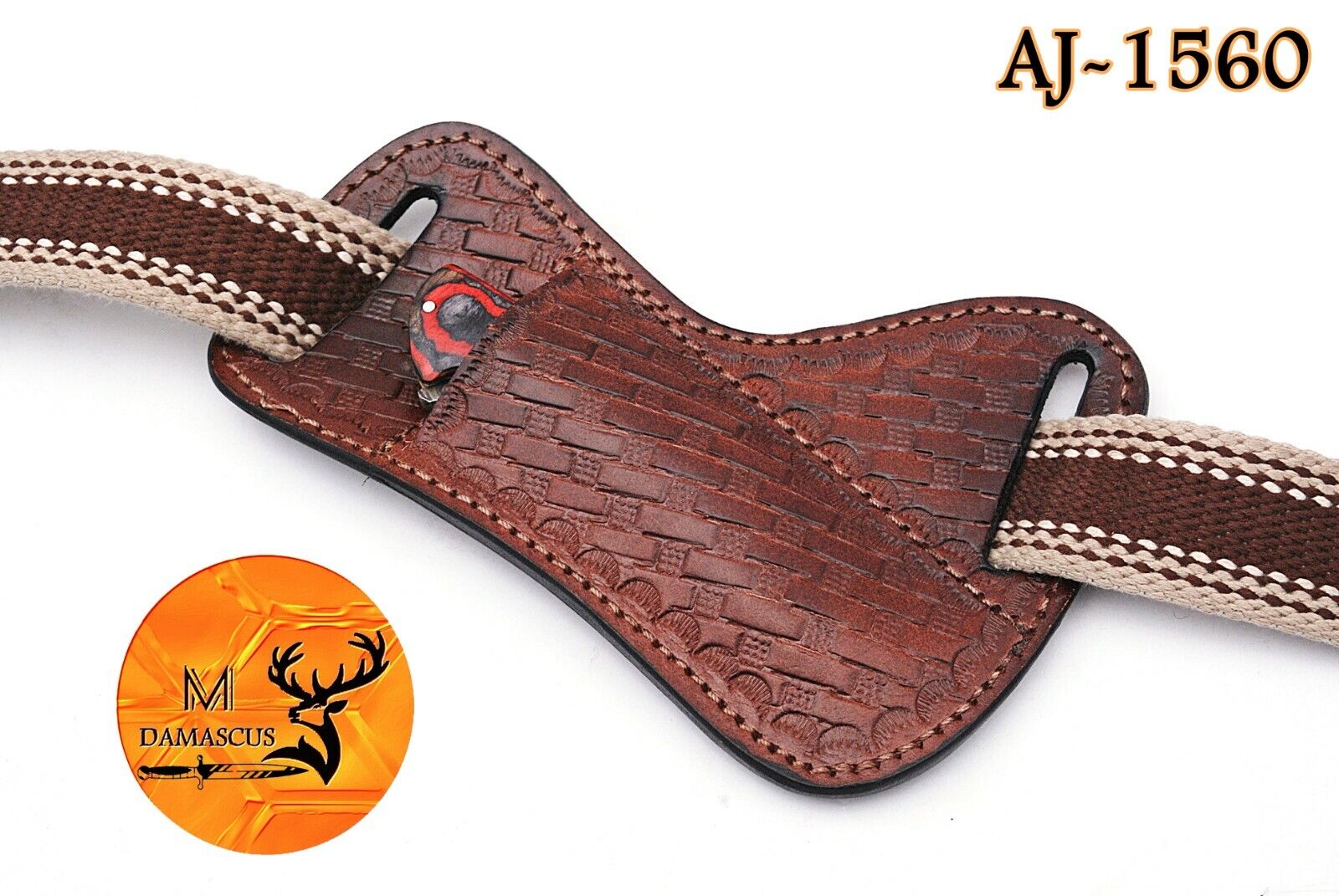 HAND MADE PURE COW ENGRAVE LEATHER SHEATH FOR 5\