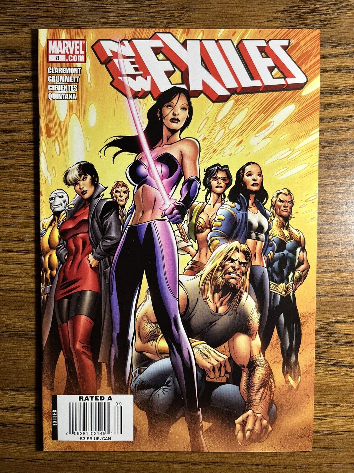 NEW EXILES 8 EXTREMELY RARE NEWSSTAND VARIANT GORGEOUS PSYLOCKE COVER 2008