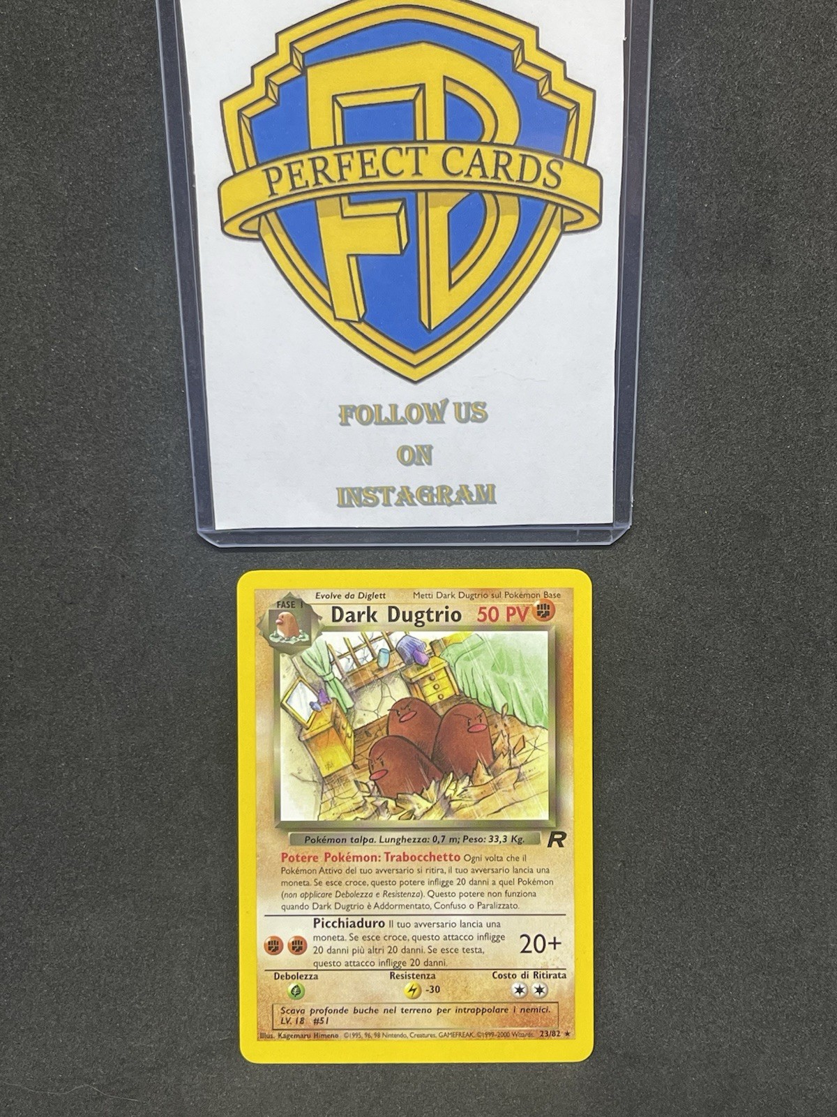 POKÉMON ROCKET UNLIMITED DARK DUGTRIO RARE NONHOLO 23/82 NM ITA