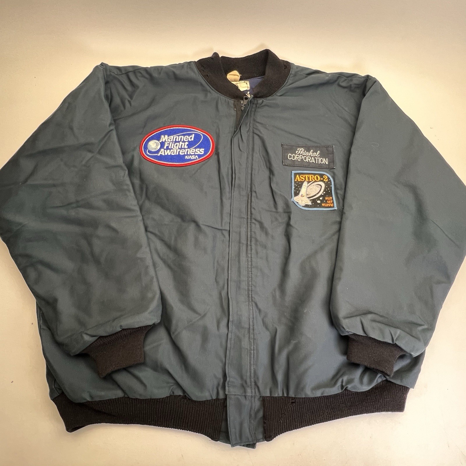 Vintage Steel Grip NASA Thiokol ASTRO-2 Manned Flight Awareness Jacket Sz 56