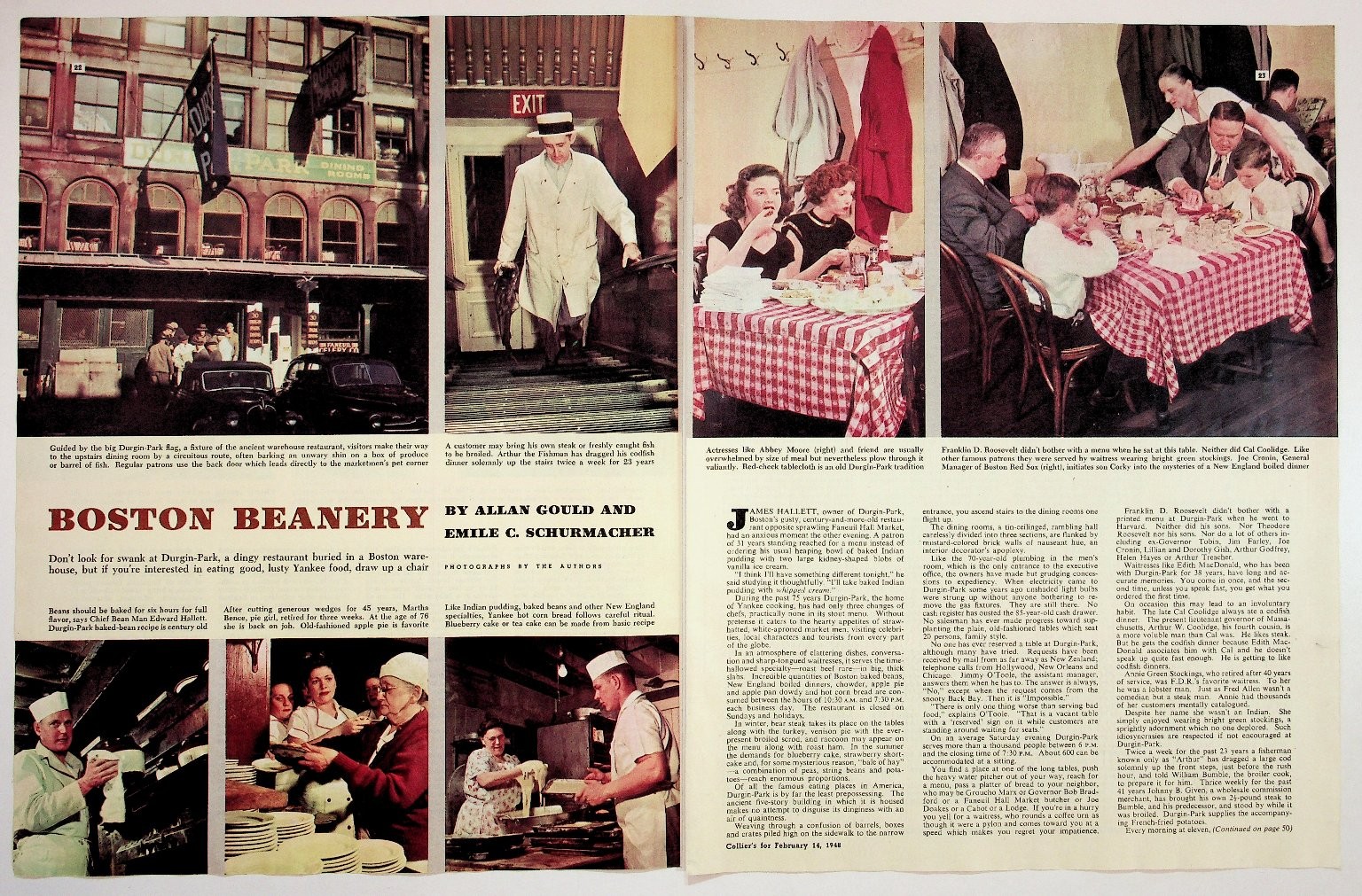 1946 Boston Beanery Durgin-Park Restaurant Article Collier's Magazine Ephemera 1946 Boston Beanery Durgin-Park Restaurant Article Collier's Magazine Ephemera